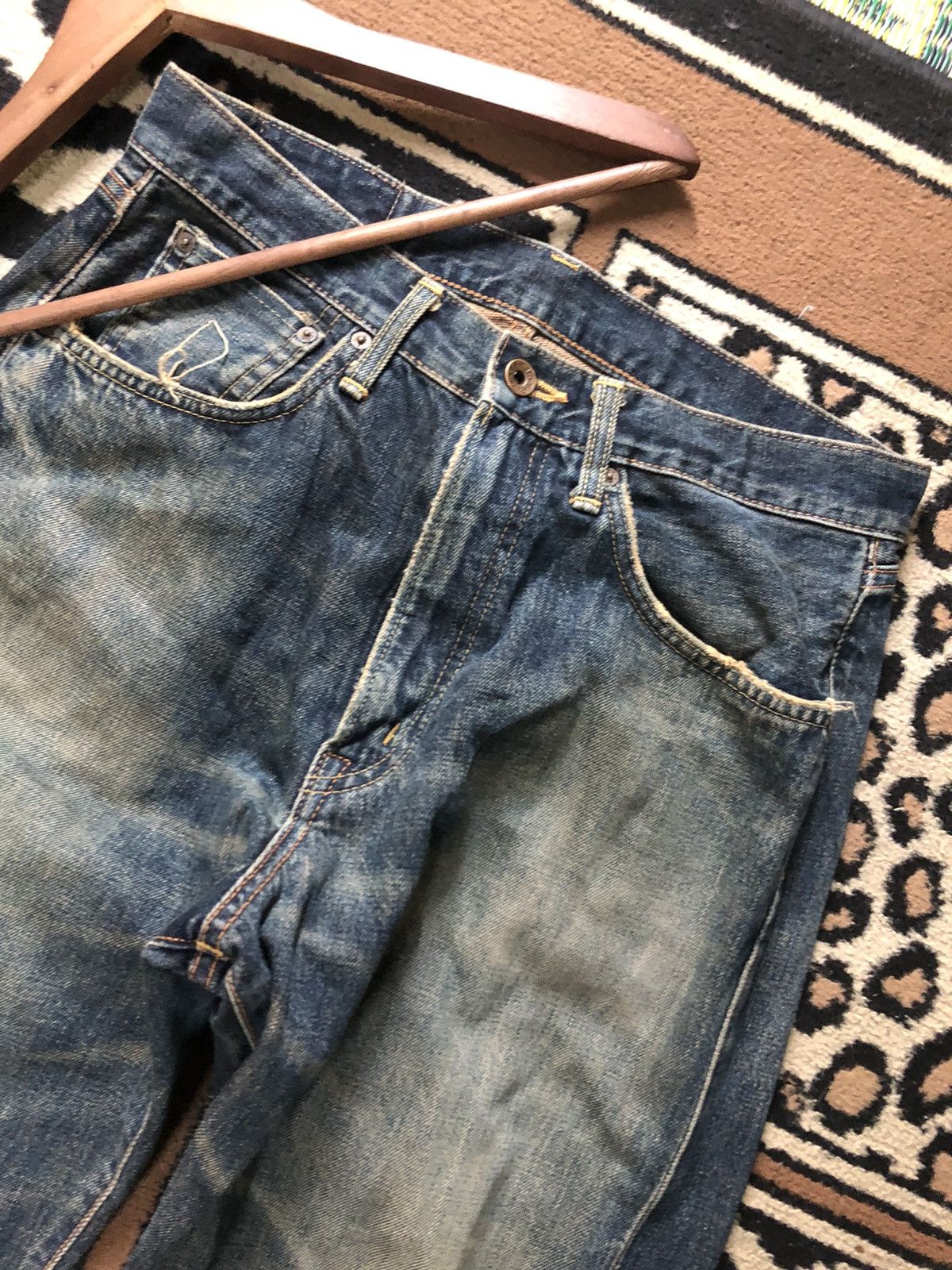 Edwin × Vintage VINTAGE SELVEDGE EDWIN 505 DISTRESSED DENIM Size US 30 / EU 46 - 2 Thumbnail