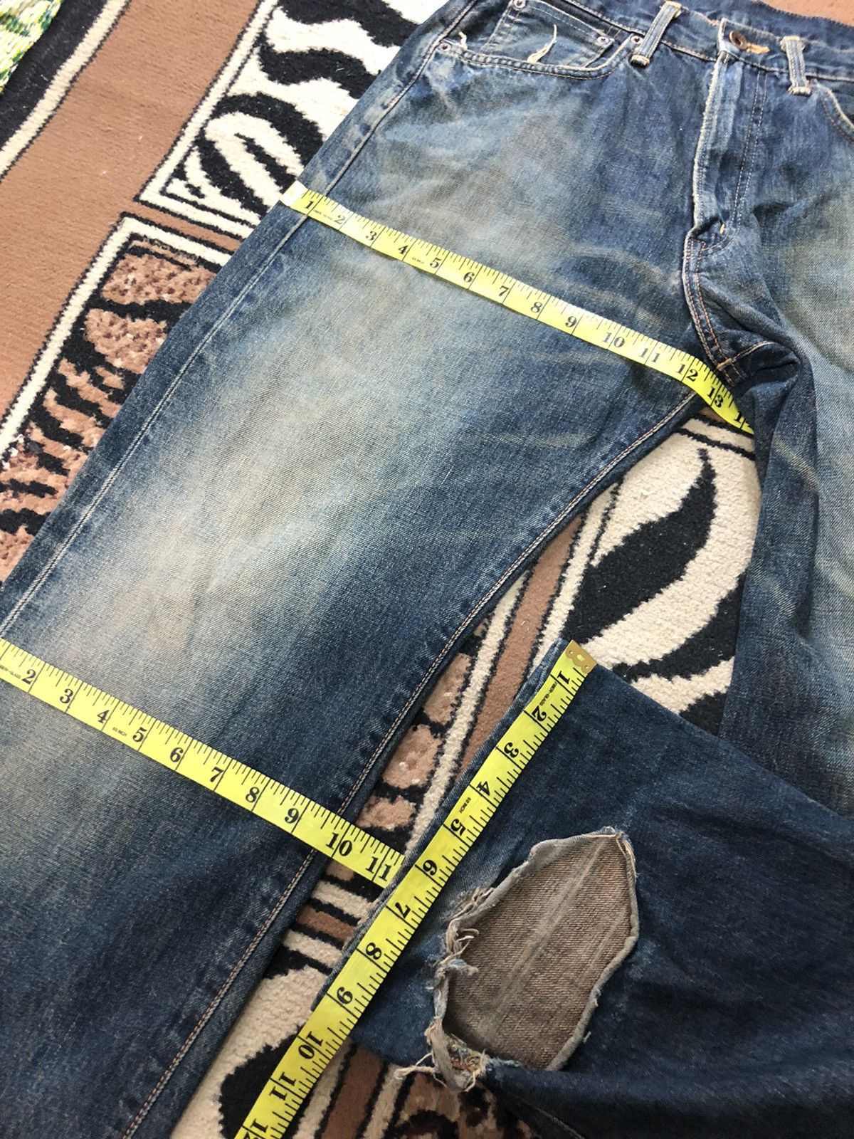 Edwin × Vintage VINTAGE SELVEDGE EDWIN 505 DISTRESSED DENIM Size US 30 / EU 46 - 18 Thumbnail