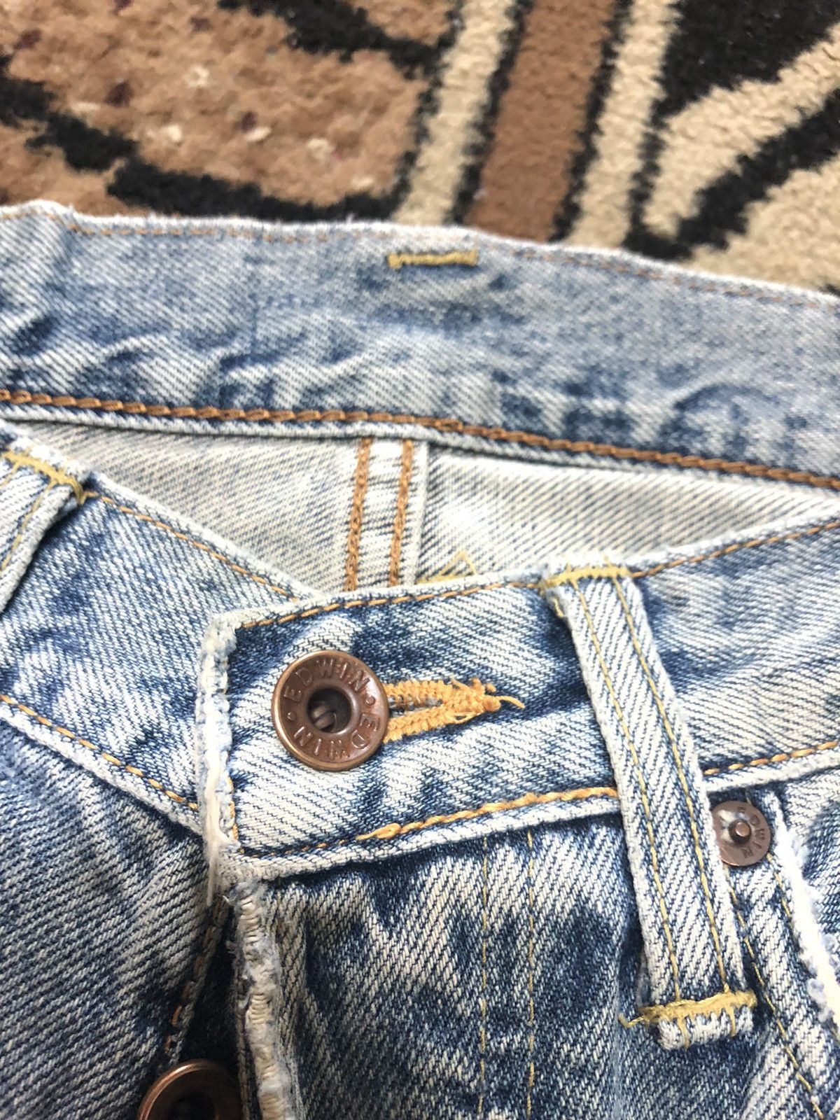 Edwin × Vintage VINTAGE SELVEDGE EDWIN 505 BLUE WASH DISTRESSED DENIM Size US 29 - 5 Thumbnail
