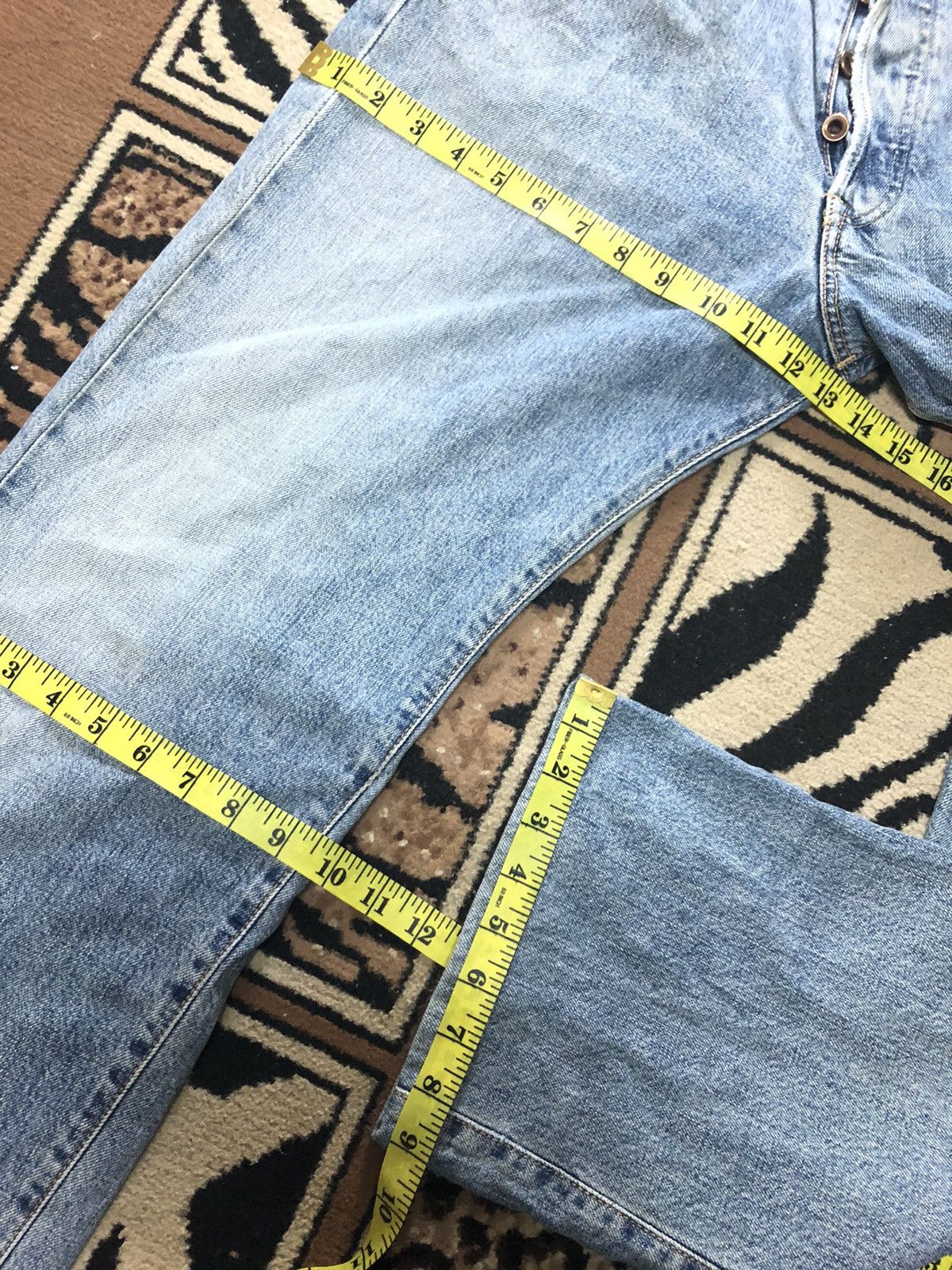 Edwin × Vintage VINTAGE SELVEDGE EDWIN 505 BLUE WASH DISTRESSED DENIM Size US 29 - 17 Thumbnail