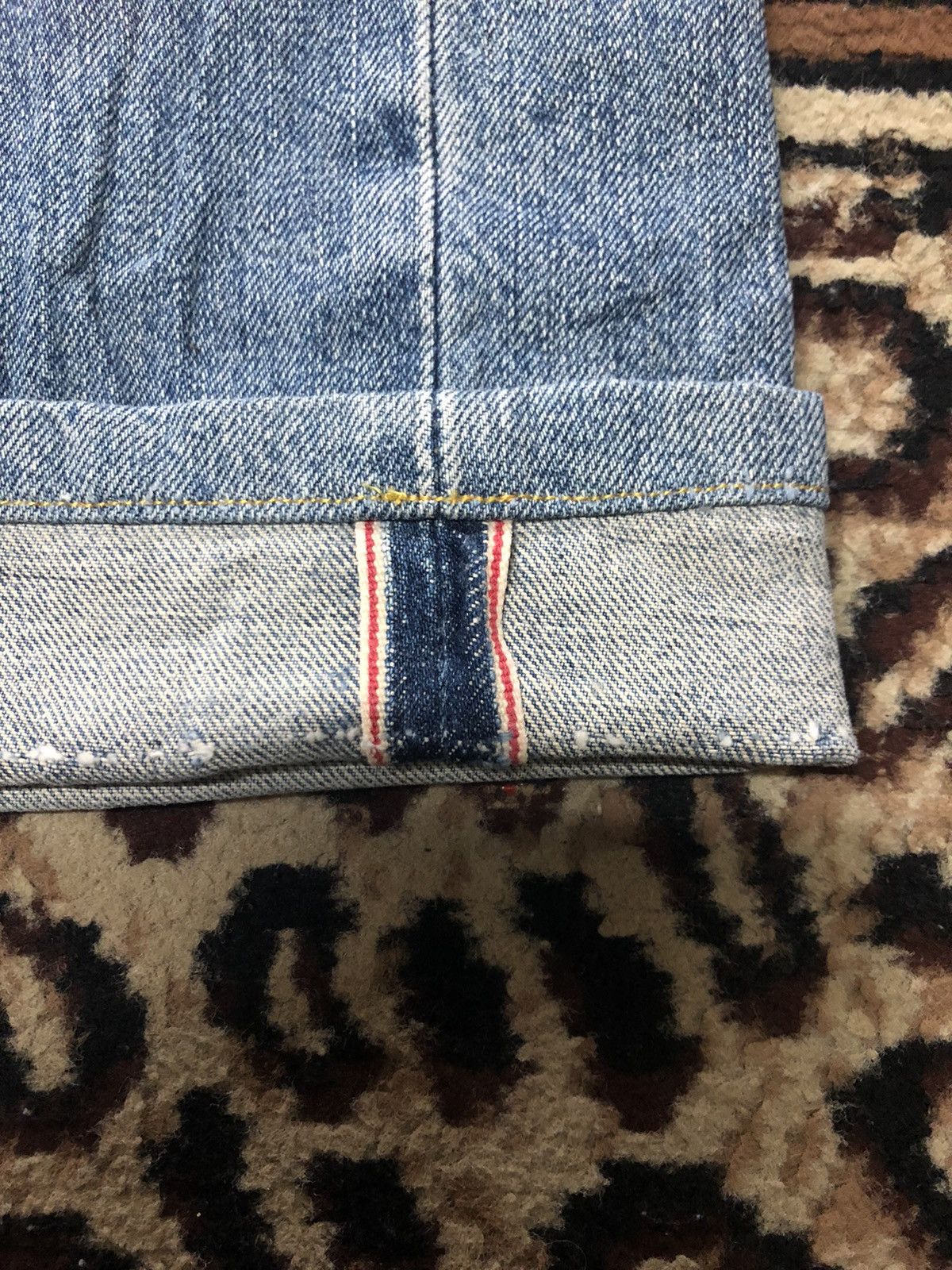 Edwin × Vintage VINTAGE SELVEDGE EDWIN 505 BLUE WASH DISTRESSED DENIM Size US 29 - 3 Thumbnail