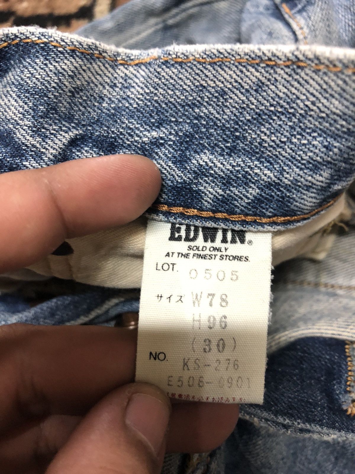 Edwin × Vintage VINTAGE SELVEDGE EDWIN 505 BLUE WASH DISTRESSED DENIM Size US 29 - 7 Thumbnail