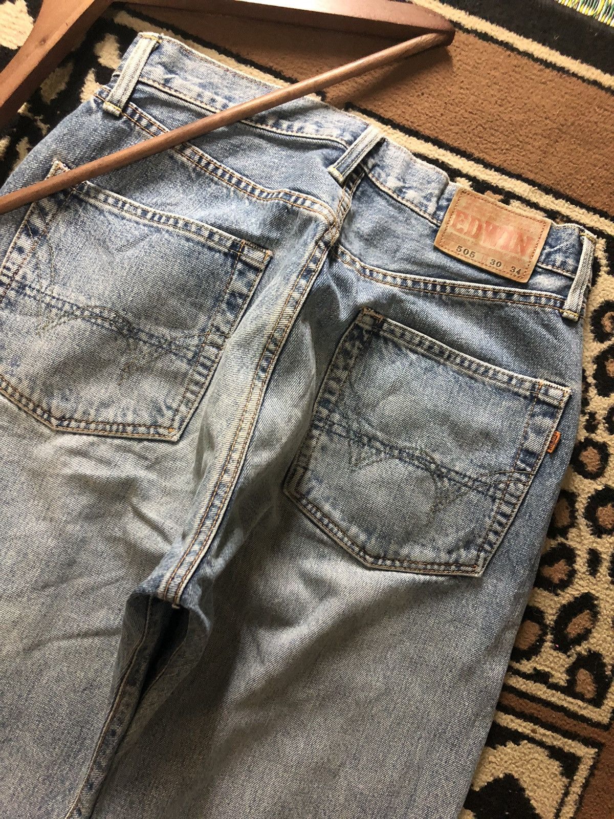 Edwin × Vintage VINTAGE SELVEDGE EDWIN 505 BLUE WASH DISTRESSED DENIM Size US 29 - 10 Thumbnail