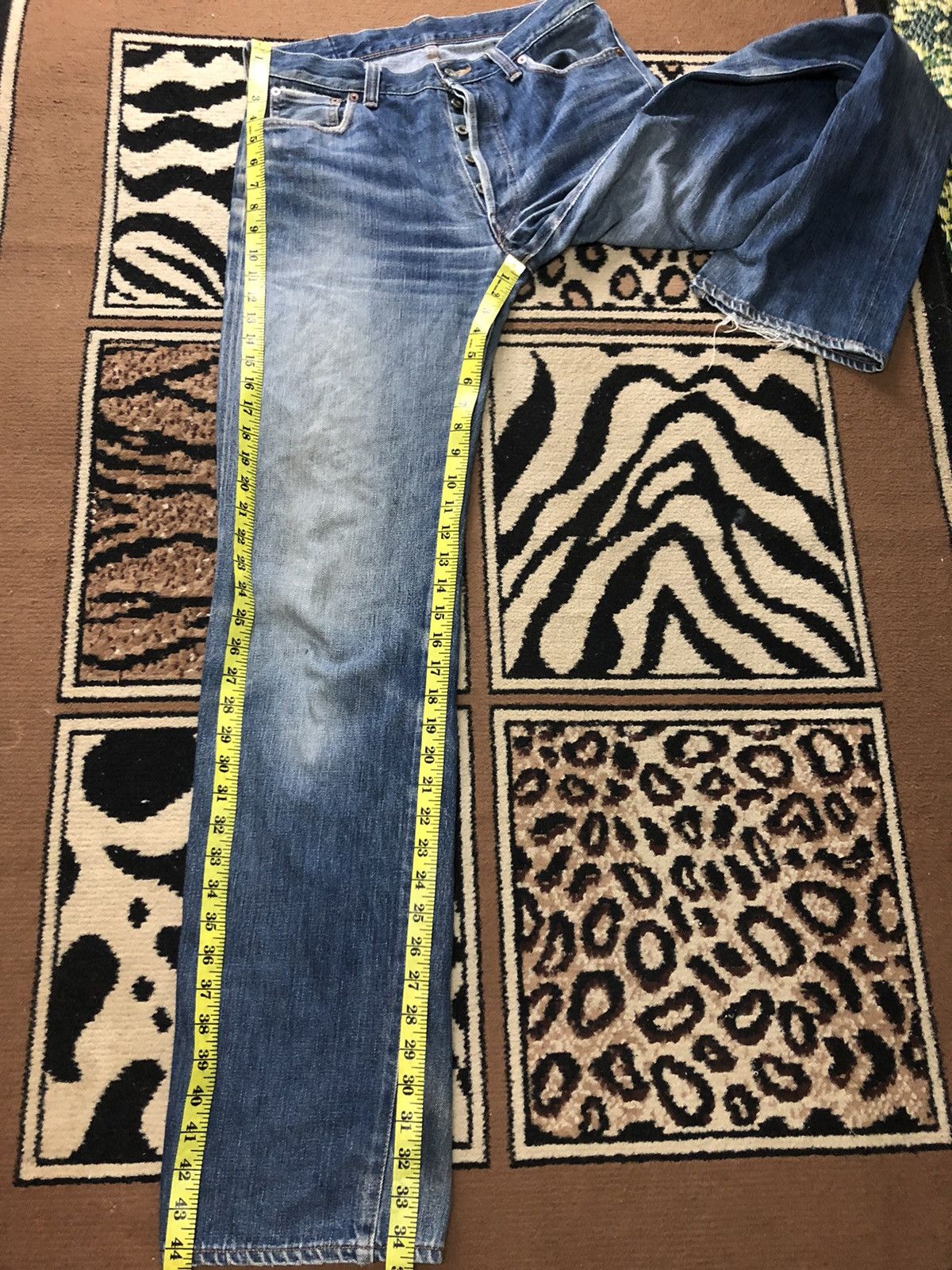 Kamikaze Attack × Salvage KAMIKAZE ATTACK SELVEDGE BLUE WASH DISTRESSED DENIM Size US 31 - 14 Thumbnail