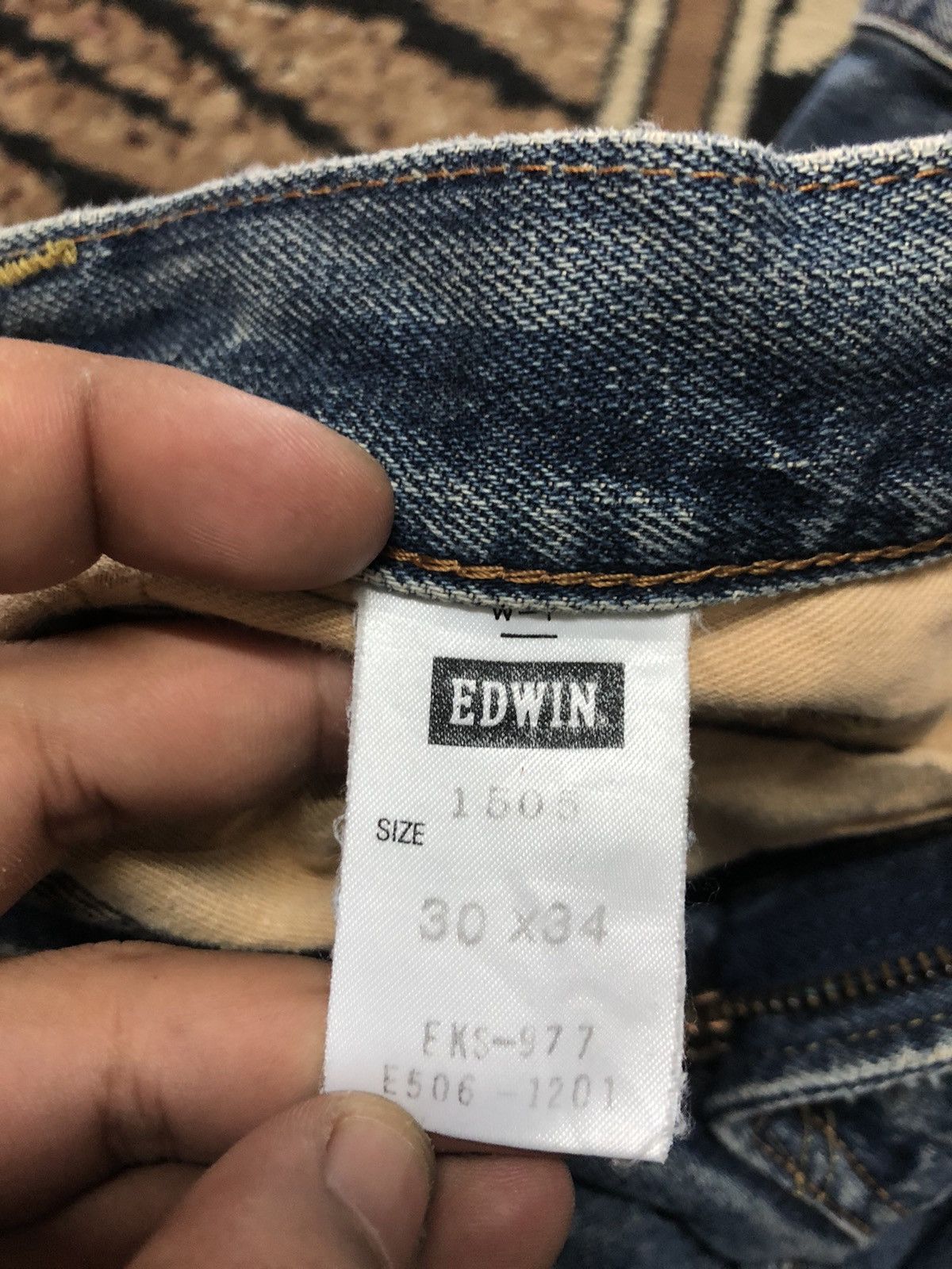 Edwin × Vintage VINTAGE SELVEDGE EDWIN 505 BLUE WASH DISTRESSED DENIM Size US 30 / EU 46 - 6 Thumbnail