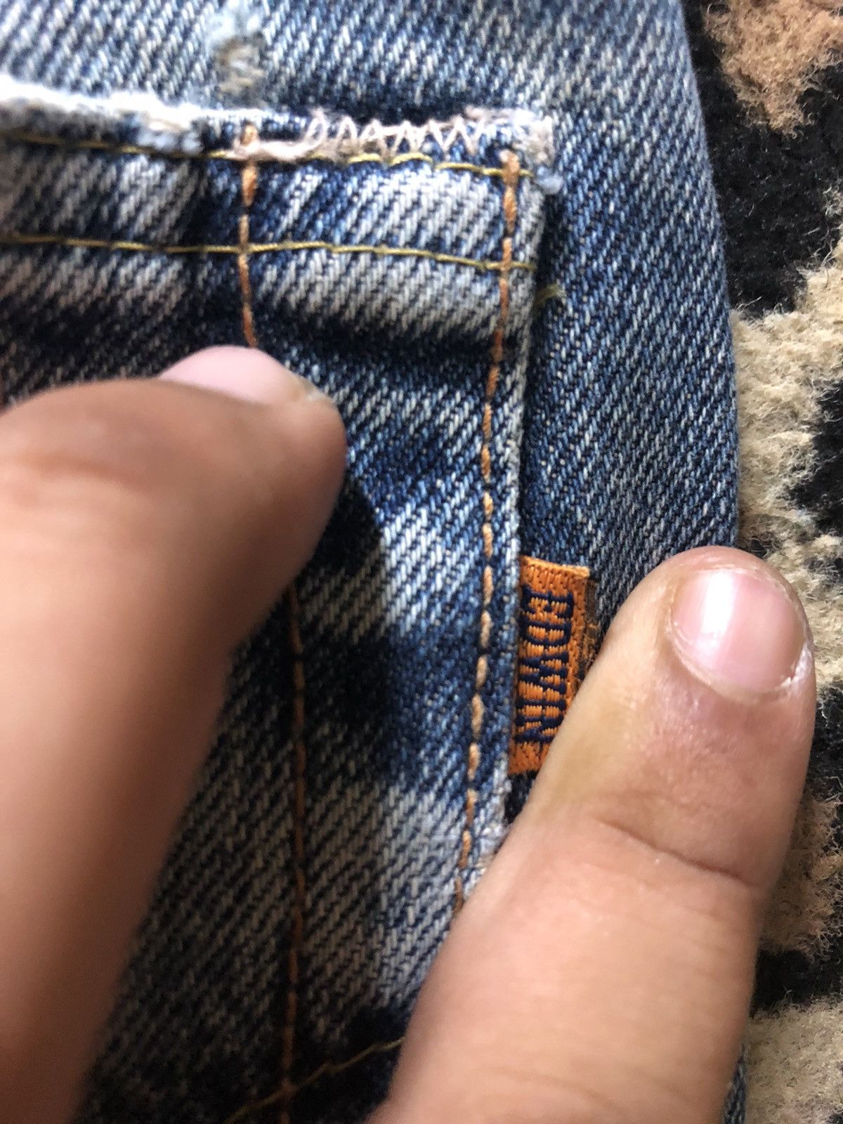 Edwin × Vintage VINTAGE SELVEDGE EDWIN 505 BLUE WASH DISTRESSED DENIM Size US 30 / EU 46 - 11 Thumbnail