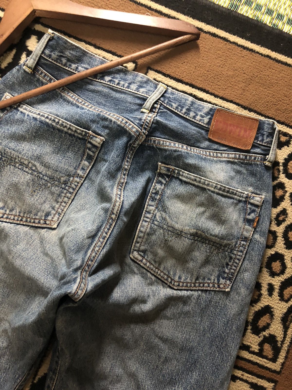 Edwin × Vintage VINTAGE SELVEDGE EDWIN 505 BLUE WASH DISTRESSED DENIM Size US 30 / EU 46 - 9 Thumbnail
