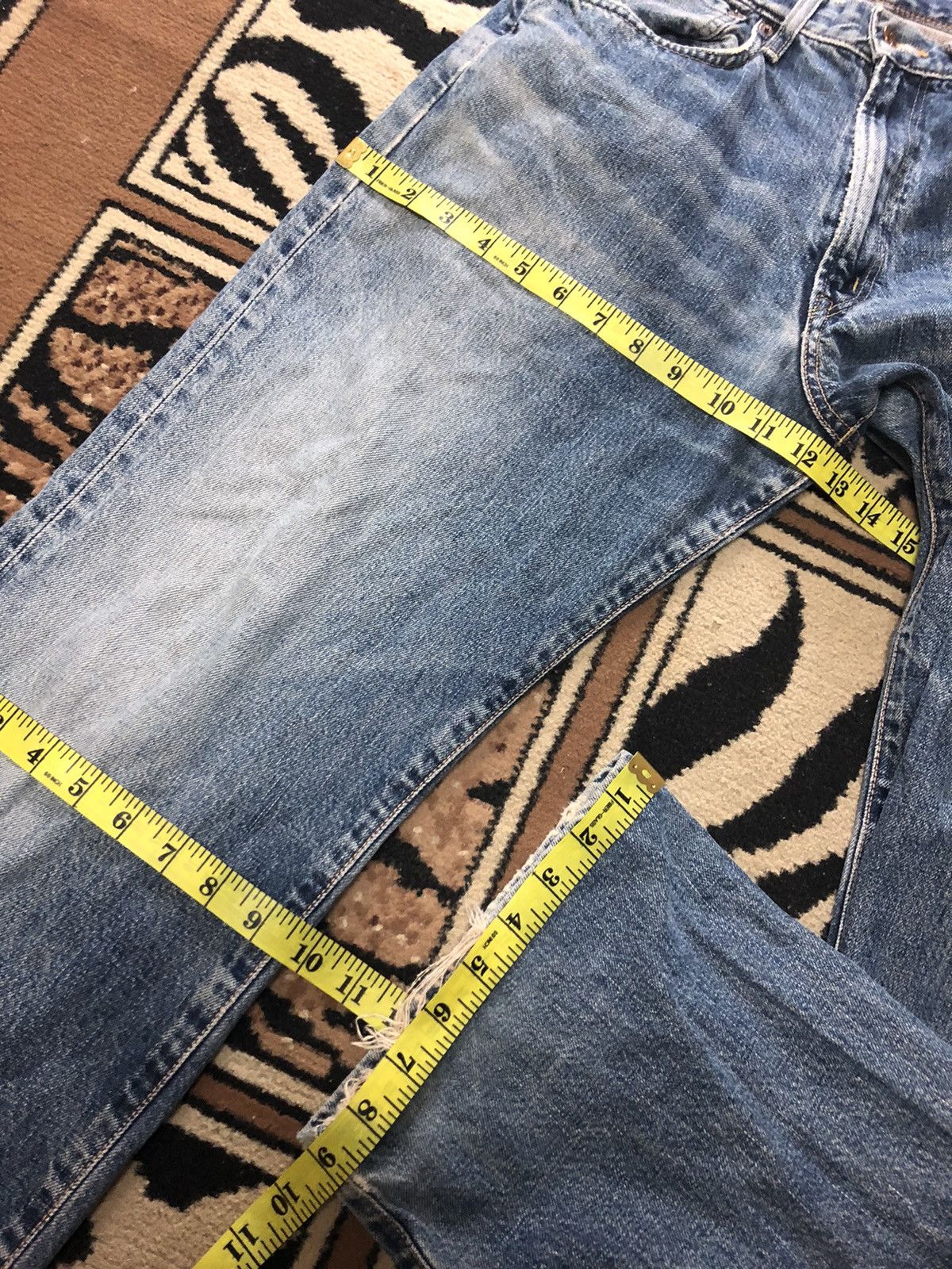 Edwin × Vintage VINTAGE SELVEDGE EDWIN 505 BLUE WASH DISTRESSED DENIM Size US 30 / EU 46 - 16 Thumbnail