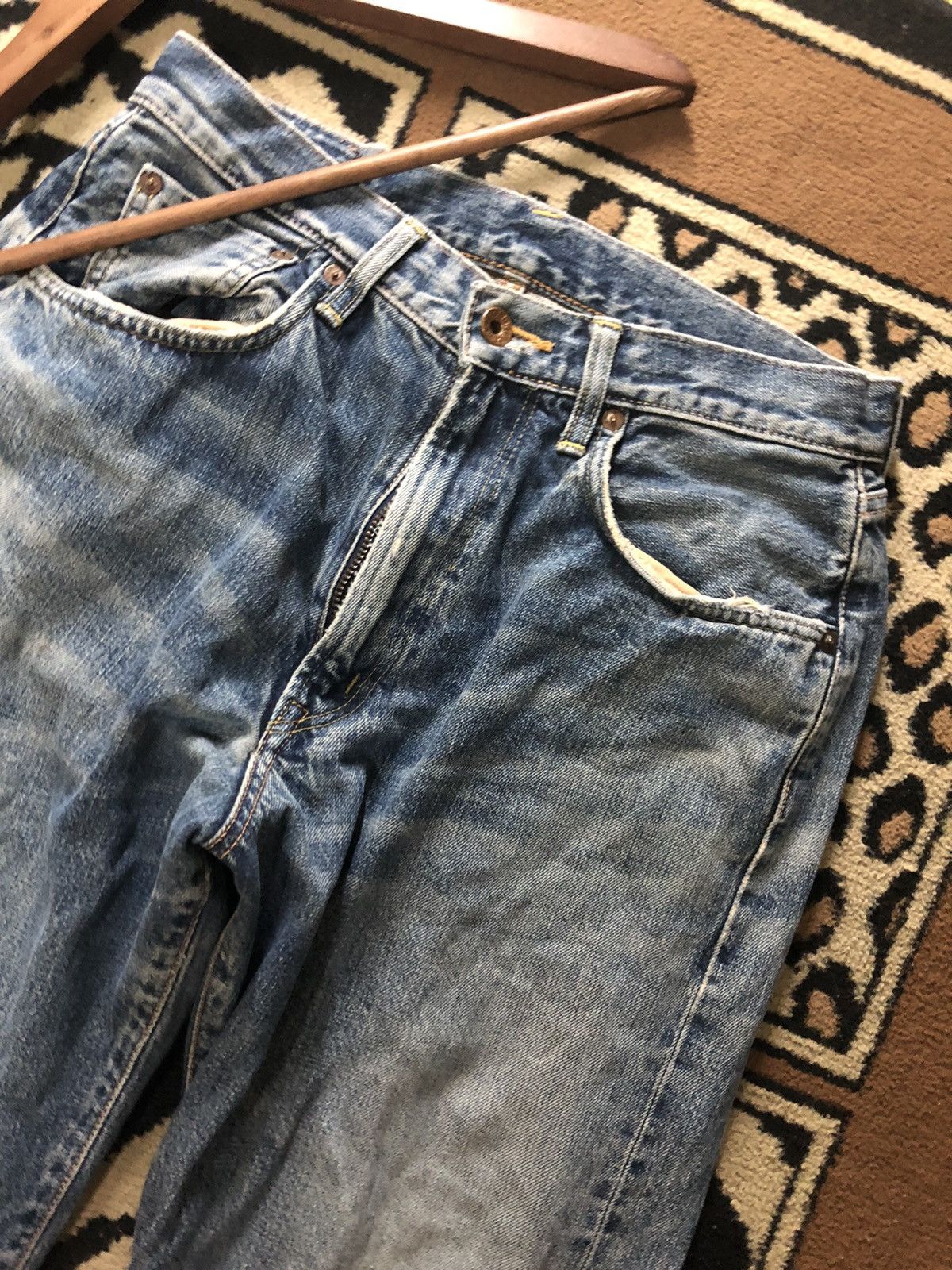 Edwin × Vintage VINTAGE SELVEDGE EDWIN 505 BLUE WASH DISTRESSED DENIM Size US 30 / EU 46 - 2 Thumbnail