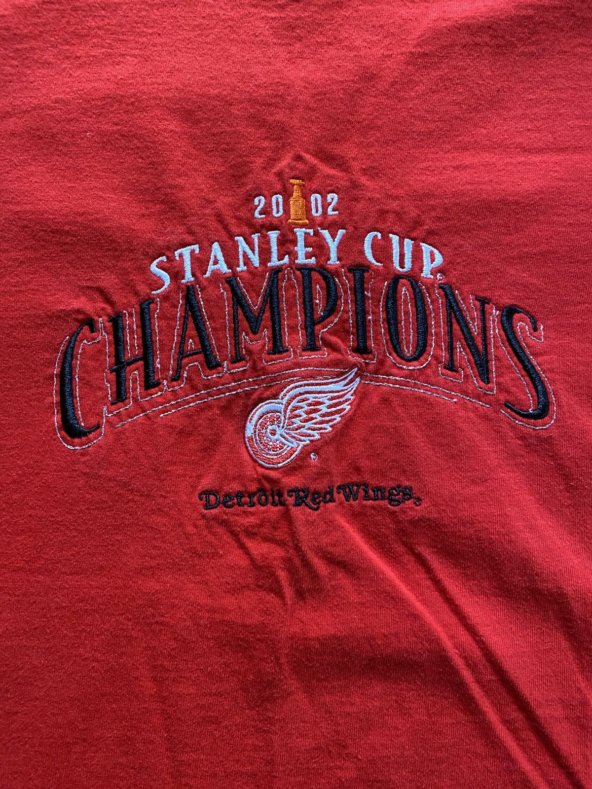 NHL Vintage 2002 Detroit Red Wings Stanley Cup Embroidery Tee Size US XL / EU 56 / 4 - 2 Thumbnail