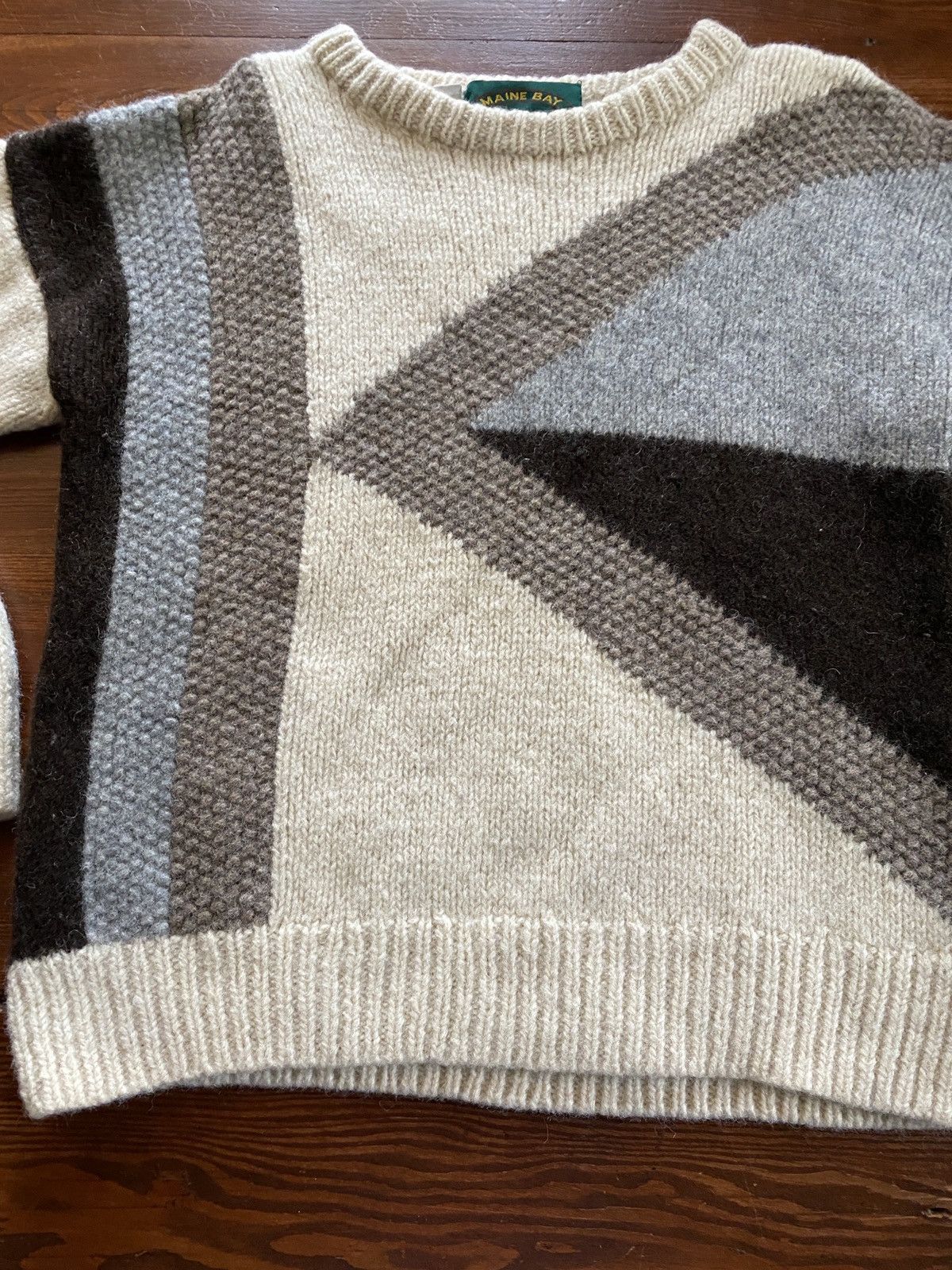 Vintage Vintage 80’s Maine Bay Women’s Geometric Knit Sweater Size M / US 6-8 / IT 42-44 - 3 Thumbnail
