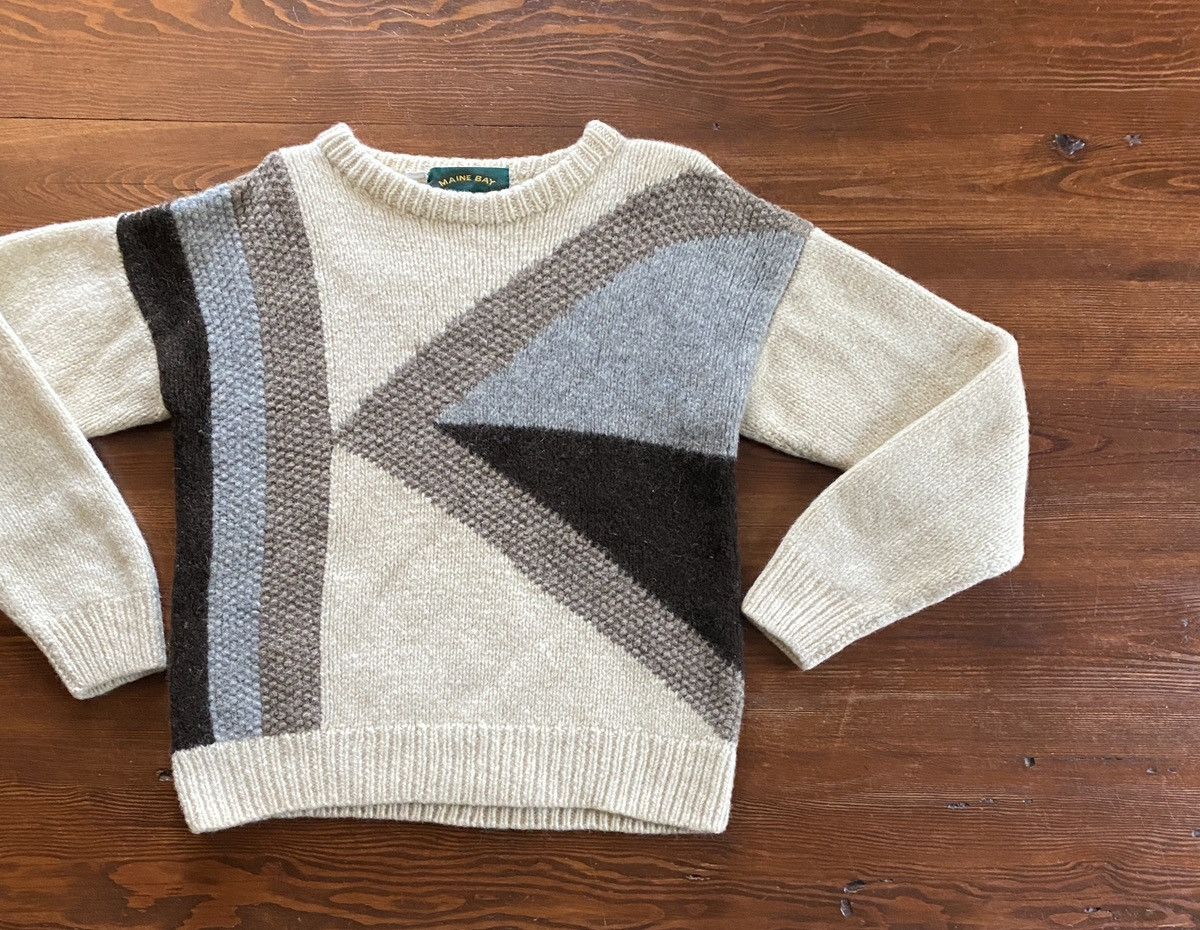 Vintage Vintage 80’s Maine Bay Women’s Geometric Knit Sweater Size M / US 6-8 / IT 42-44 - 1 Thumbnail