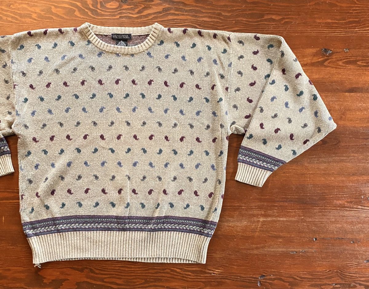 Generra Vintage 80’s Generra Paisley All Over Knit Sweater Size US XL / EU 56 / 4 - 1 Thumbnail
