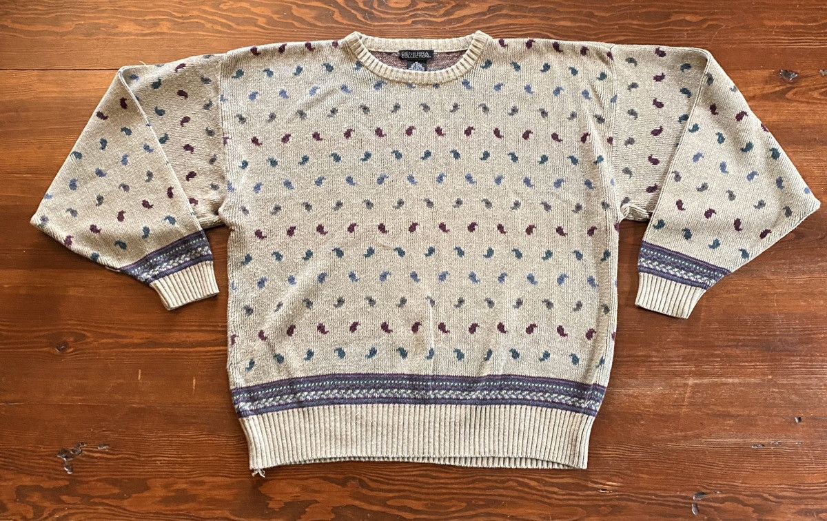 Generra Vintage 80’s Generra Paisley All Over Knit Sweater Size US XL / EU 56 / 4 - 2 Thumbnail