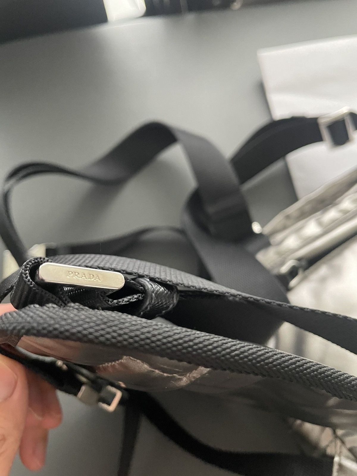 Prada Super Rare Brand NEW Prada Logo Silver Battle Bag Size ONE SIZE - 14 Thumbnail
