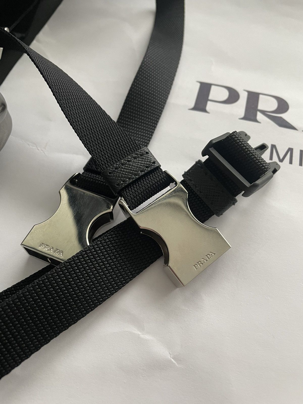 Prada Super Rare Brand NEW Prada Logo Silver Battle Bag Size ONE SIZE - 11 Thumbnail