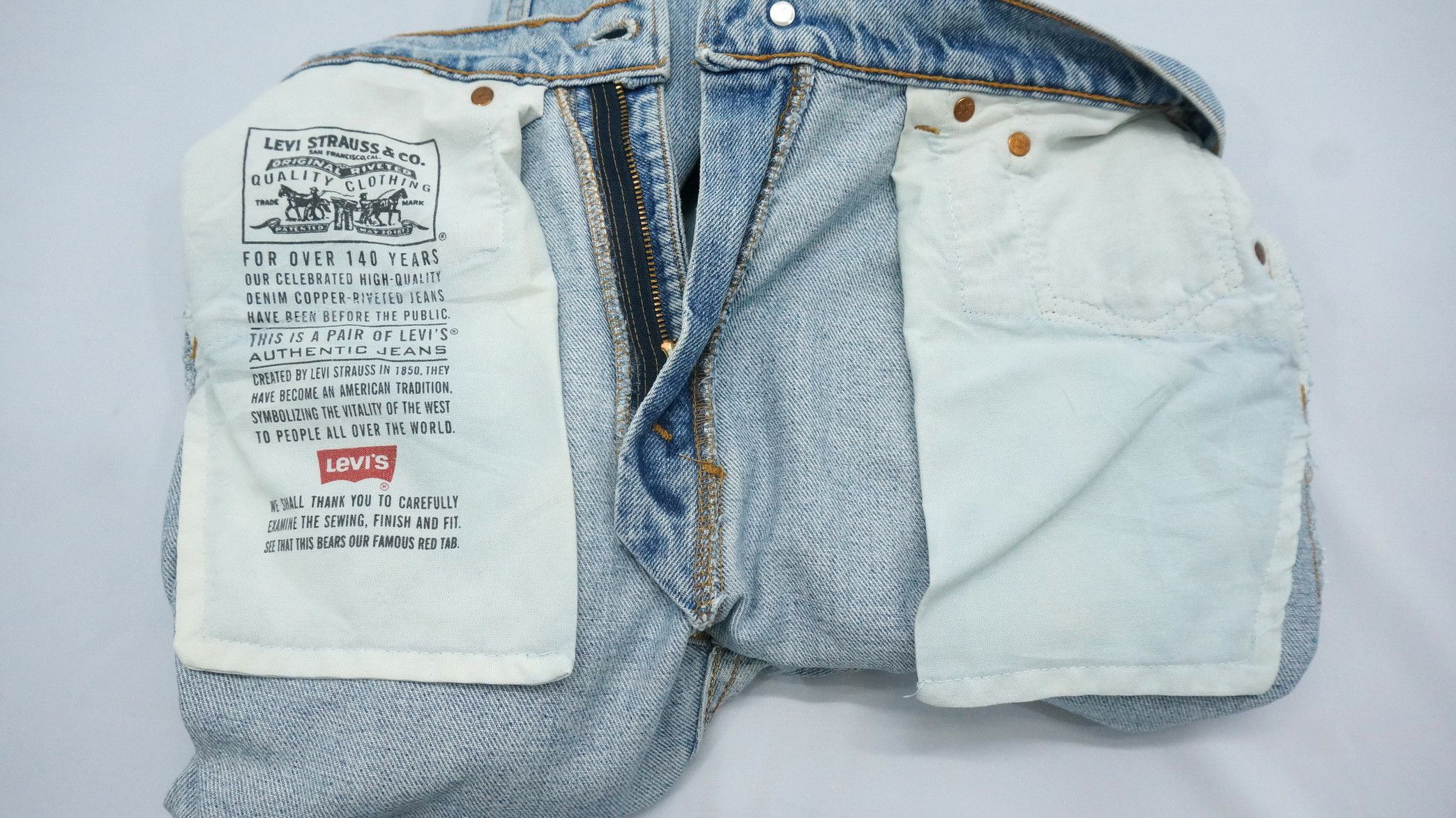 Levi's Vintage Clothing 🔥 Levi's 505 90s Vtg Worn Regular Straight Jeans USA LF8 Size US 30 / EU 46 - 20 Thumbnail