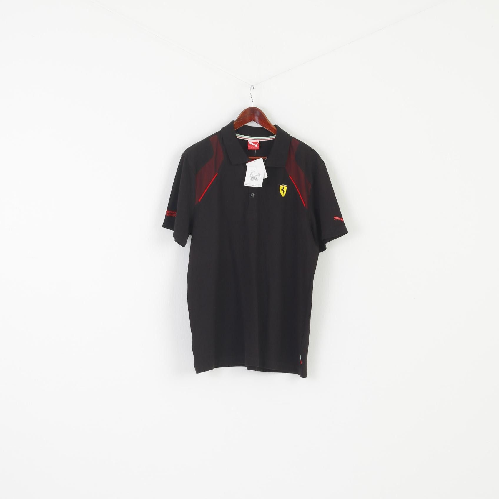 Puma New Puma Men L Polo Shirt Black Cotton Ferrari 7586 Size US L / EU 52-54 / 3 - 1 Thumbnail