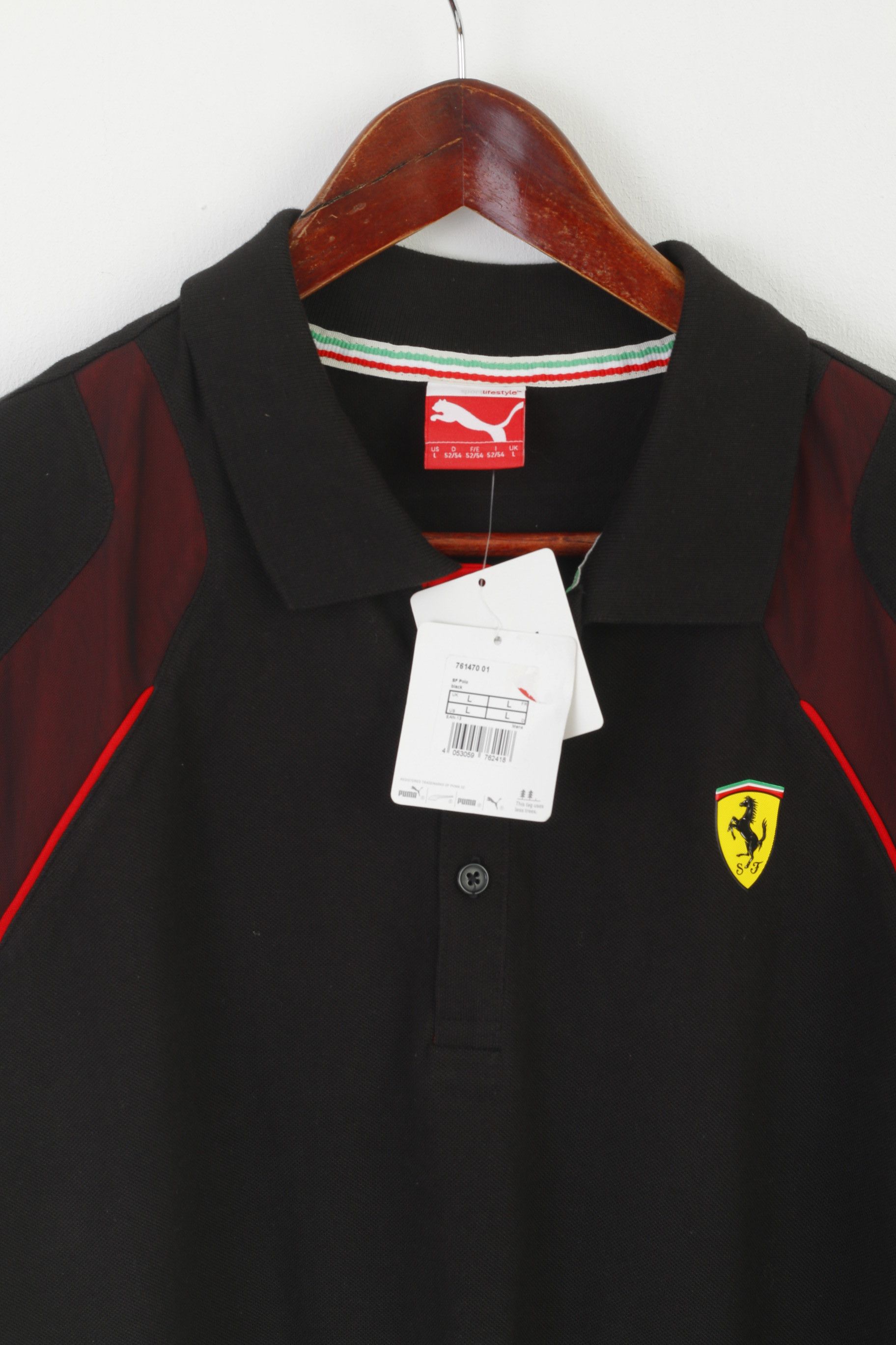 Puma New Puma Men L Polo Shirt Black Cotton Ferrari 7586 Size US L / EU 52-54 / 3 - 2 Thumbnail