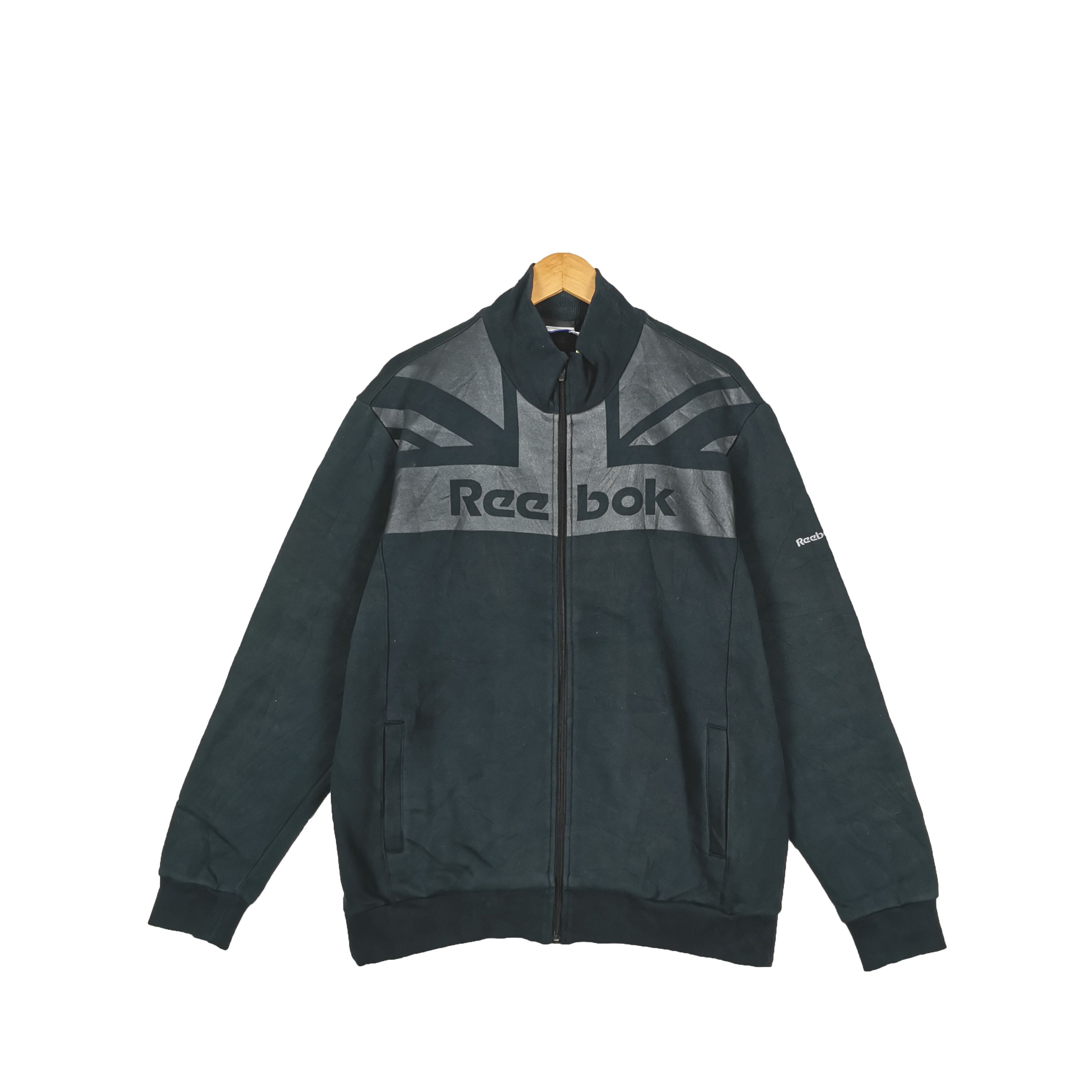 Reebok × Vintage Reebok Sweater Zipper Spell Out Reebok Zipper Sweatshirt Size US XL / EU 56 / 4 - 1 Thumbnail