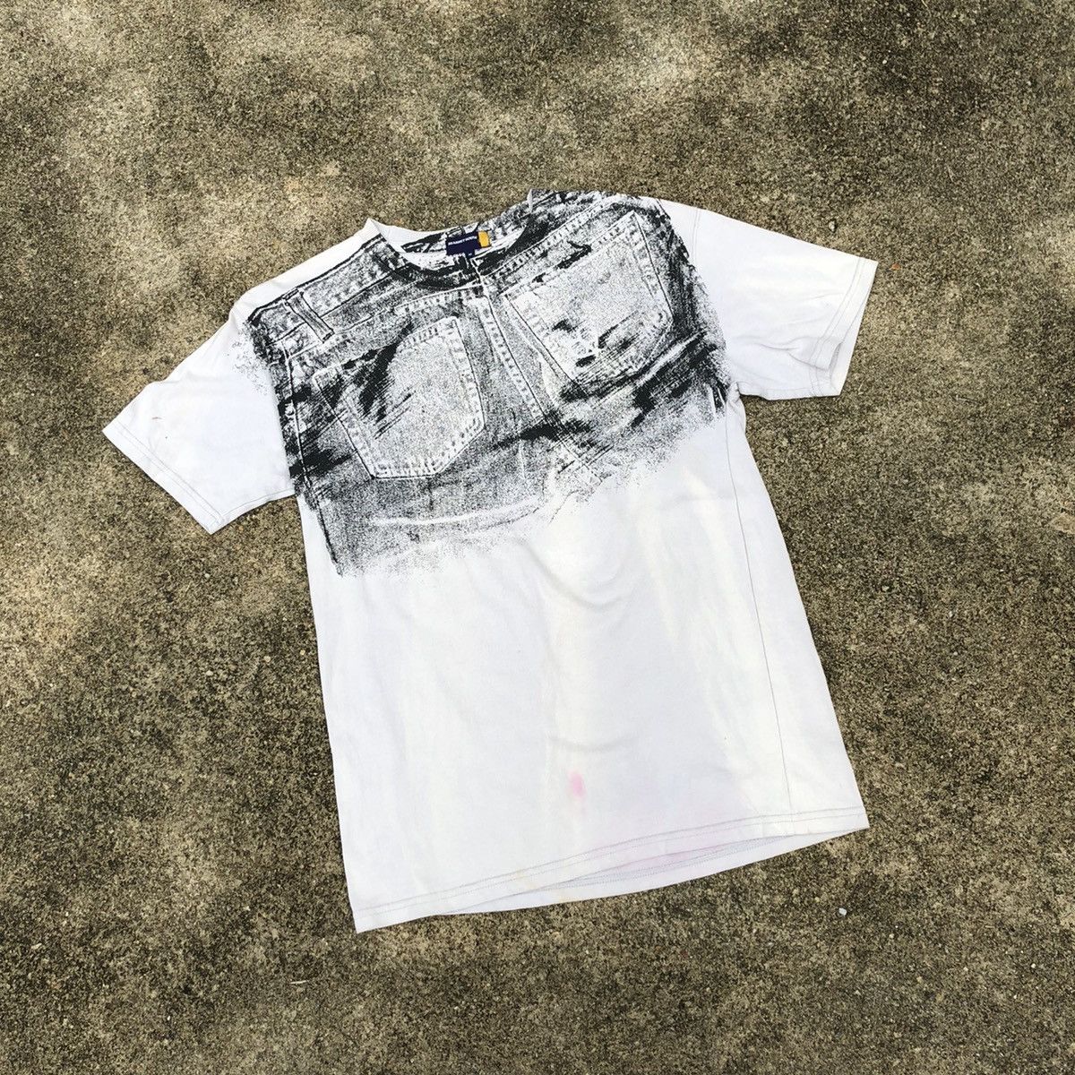 Designer × Japanese Brand × Vintage 🔥Rare🔥🇯🇵Kearney House Nice Splash Denim Design Sun Faded Tee Size US S / EU 44-46 / 1 - 1 Thumbnail