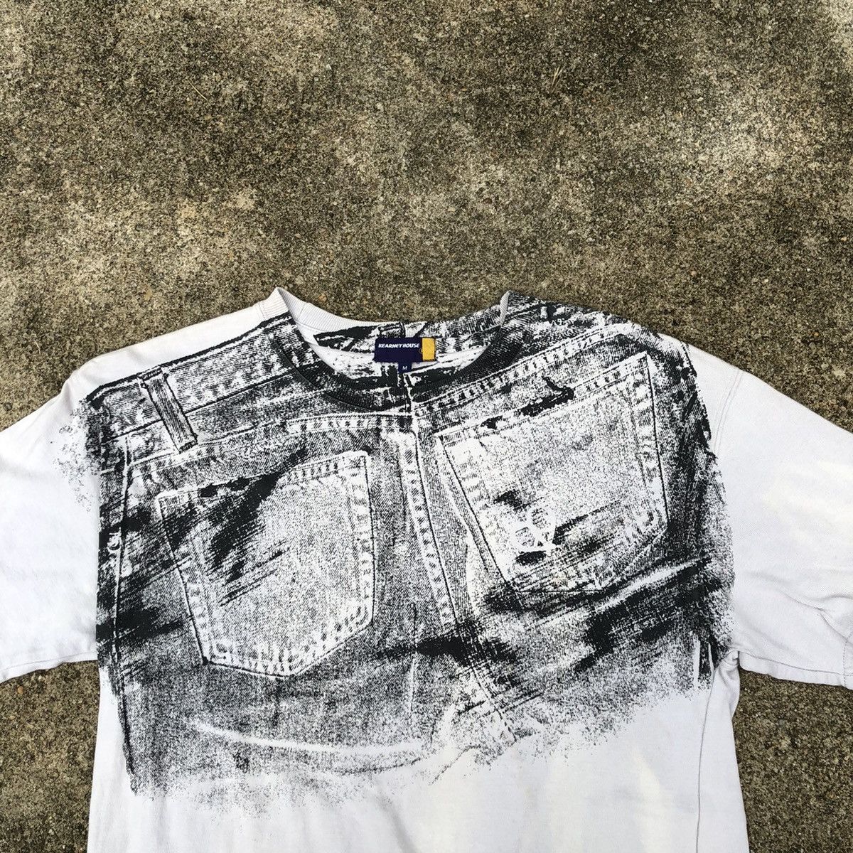 Designer × Japanese Brand × Vintage 🔥Rare🔥🇯🇵Kearney House Nice Splash Denim Design Sun Faded Tee Size US S / EU 44-46 / 1 - 2 Thumbnail
