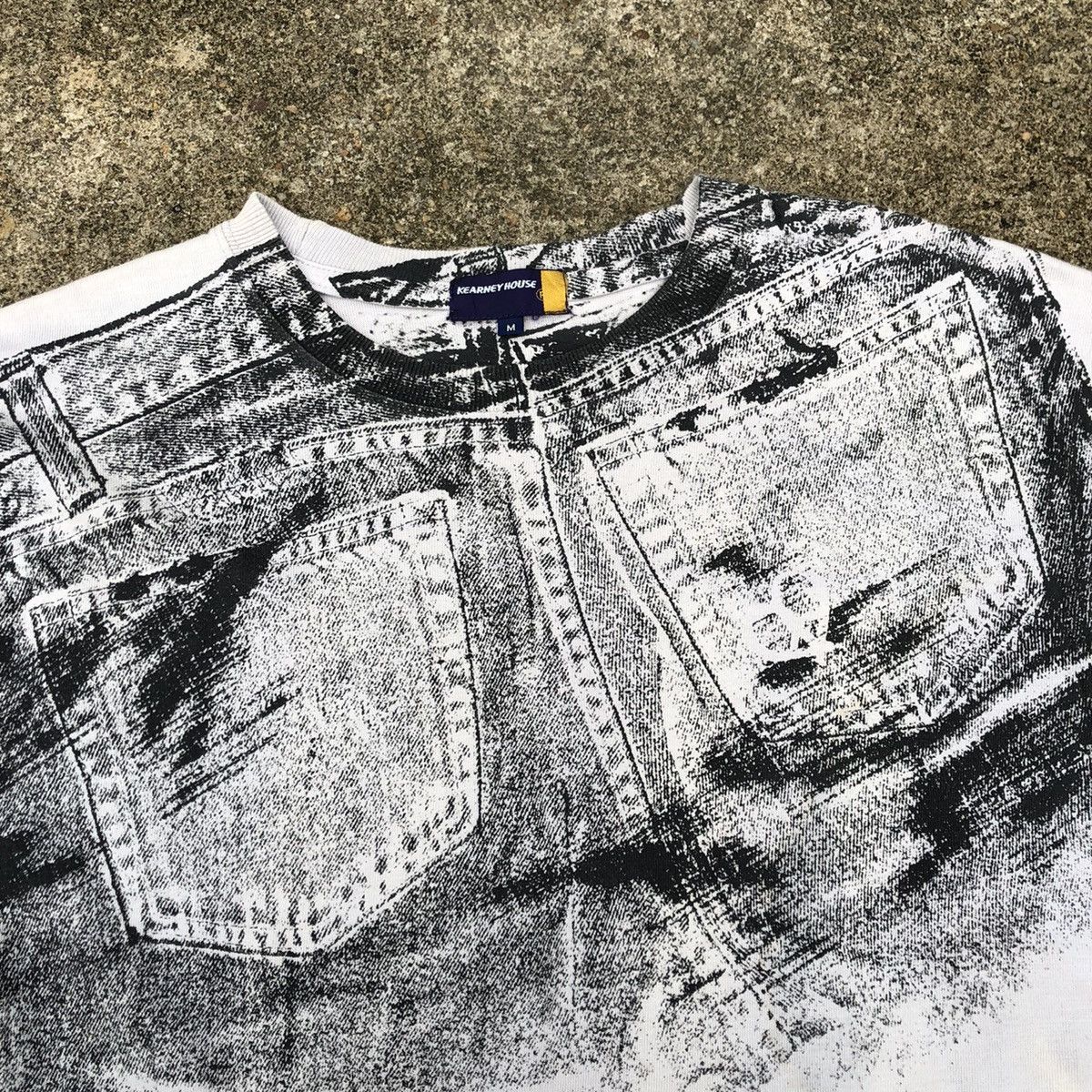 Designer × Japanese Brand × Vintage 🔥Rare🔥🇯🇵Kearney House Nice Splash Denim Design Sun Faded Tee Size US S / EU 44-46 / 1 - 4 Thumbnail