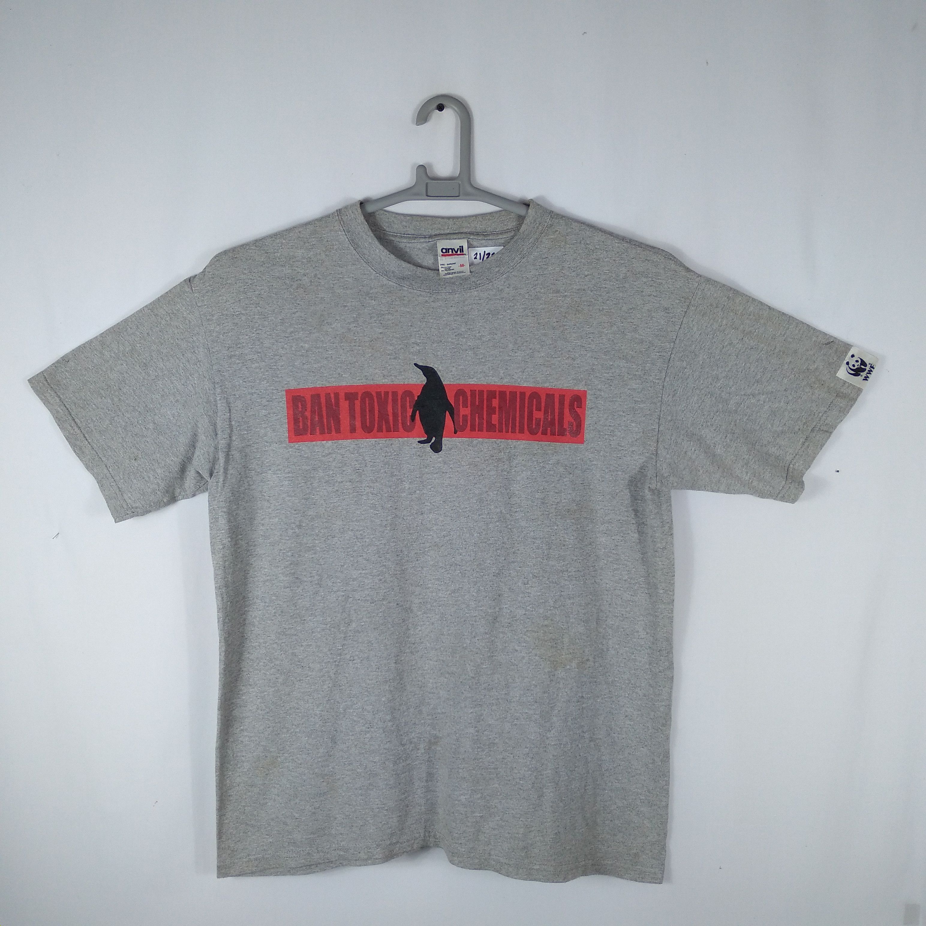 Anvil × Vintage × WWF Vintage 90s WWF Ban Toxic Chemicals Promo Tee By Anvil Size US L / EU 52-54 / 3 - 1 Thumbnail