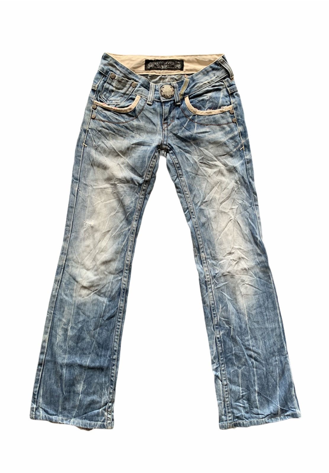 Japanese Brand Red Pepper Distressed Denim Size US 26 / EU 42 - 2 Thumbnail