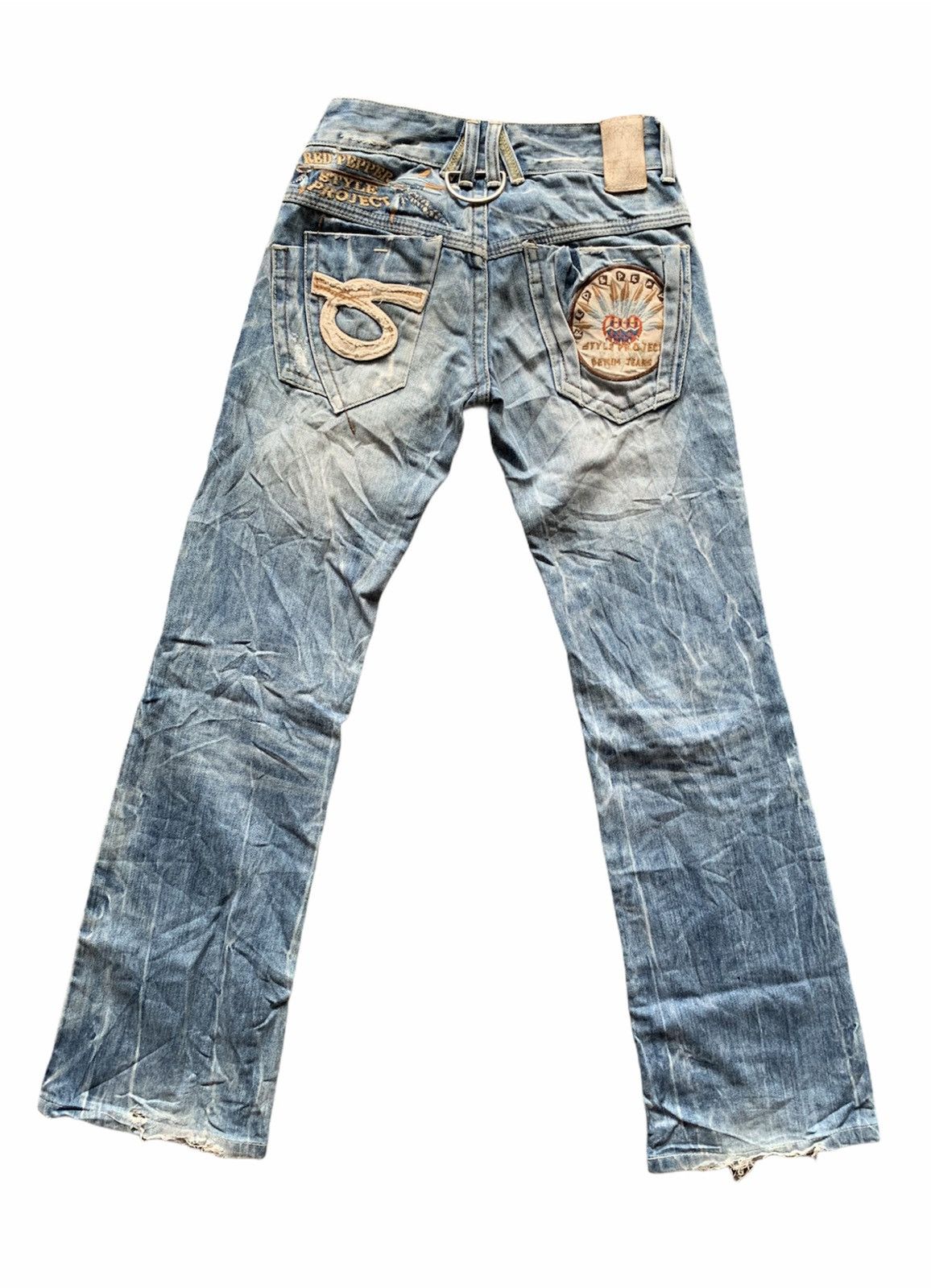 Japanese Brand Red Pepper Distressed Denim Size US 26 / EU 42 - 1 Thumbnail