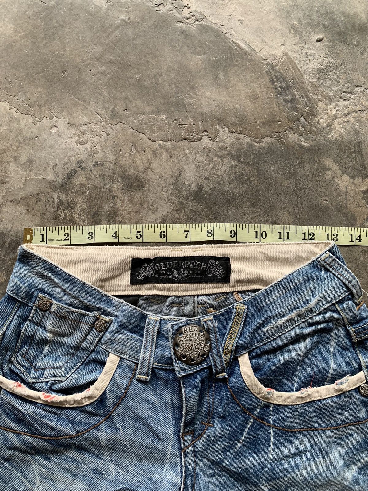 Japanese Brand Red Pepper Distressed Denim Size US 26 / EU 42 - 9 Thumbnail