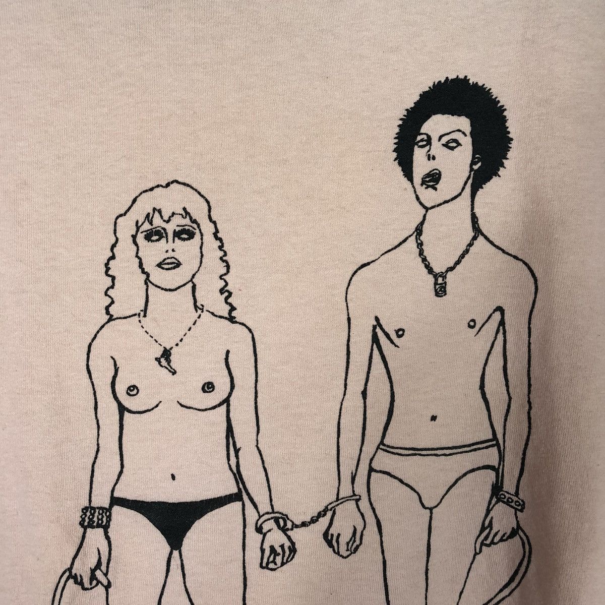 Band Tees × Vintage 🔥Rare🔥Vintage Sid N Nancy Naked Handcuff Sex Pistol Punk Tee Size US L / EU 52-54 / 3 - 3 Thumbnail