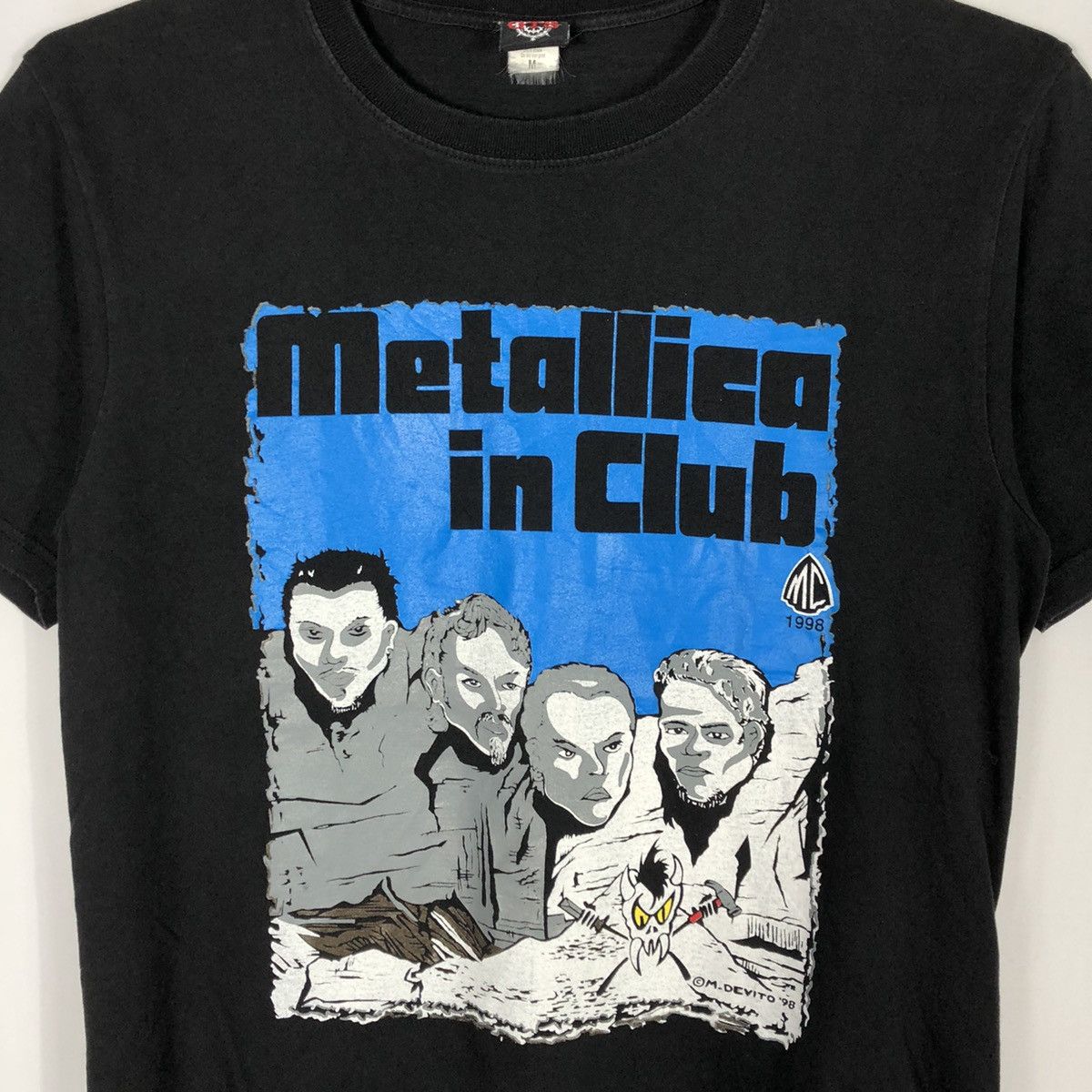 Band Tees × Metallica × Vintage 🔥Rare🔥Metallica Rip Off Harley Davidson In Club Promo Tee Size US M / EU 48-50 / 2 - 2 Thumbnail