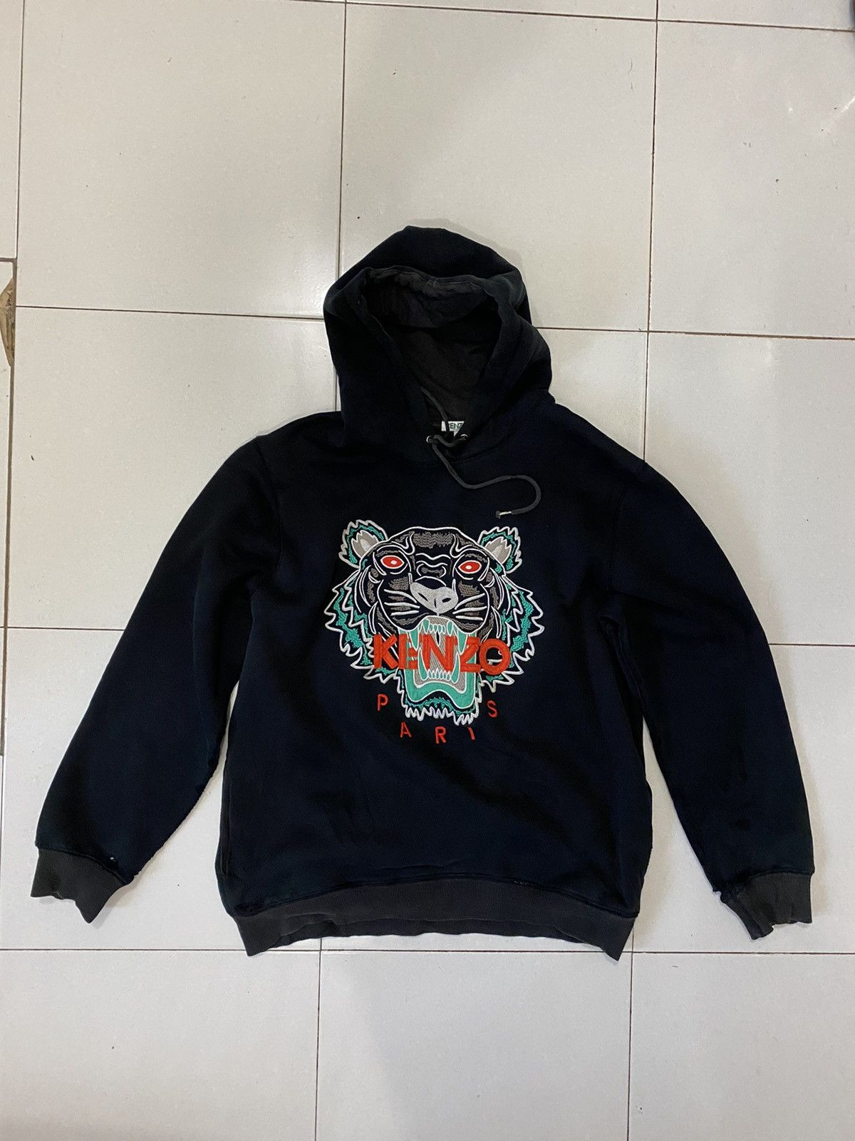 Kenzo Distressed KENZO Tiger Hoodie Size US XL / EU 56 / 4 - 2 Thumbnail