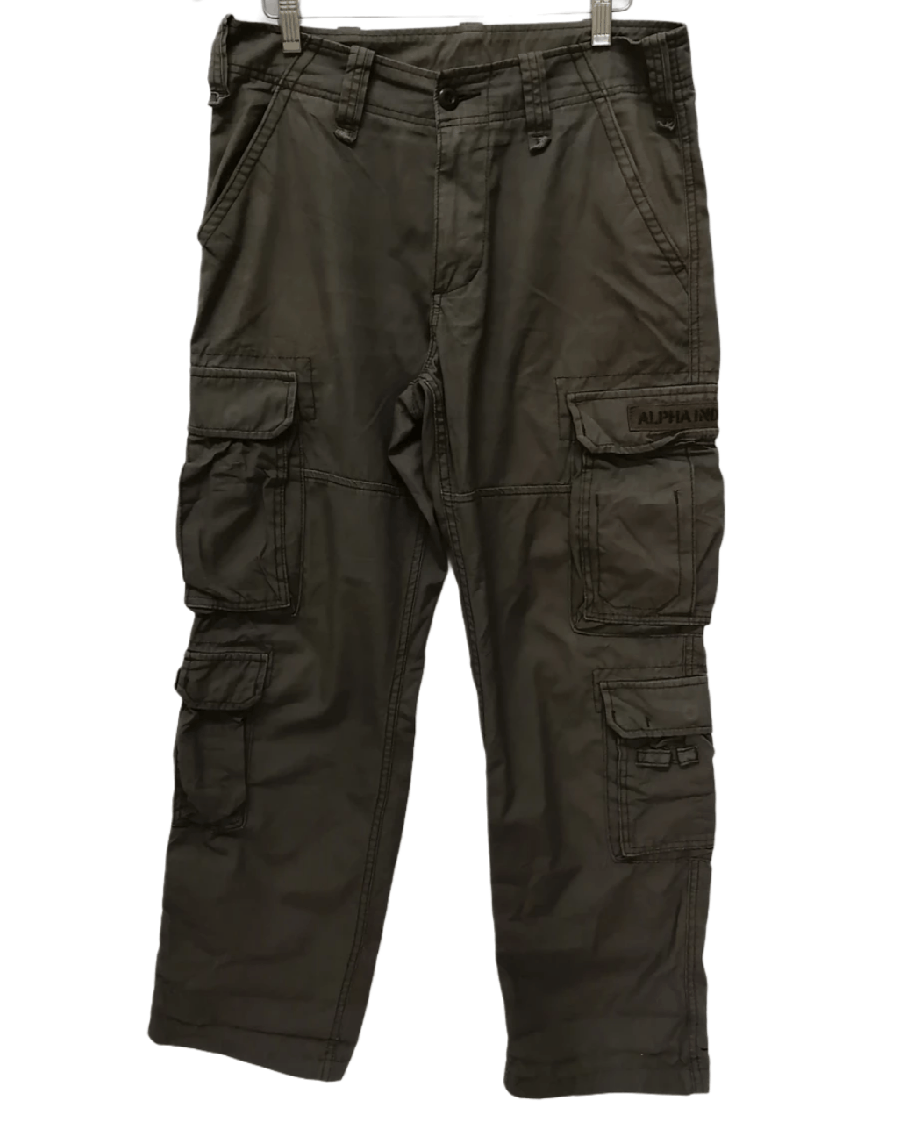 image of Alpha Industries Many Pocket Cargo Pants in Army Green, Men's (Size 33)