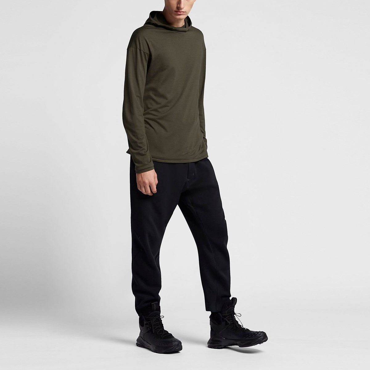 image of Nike Acg Inversion Hooded Long Sleeves - 829570-325 in Khaki Green, Men's (Size Small)