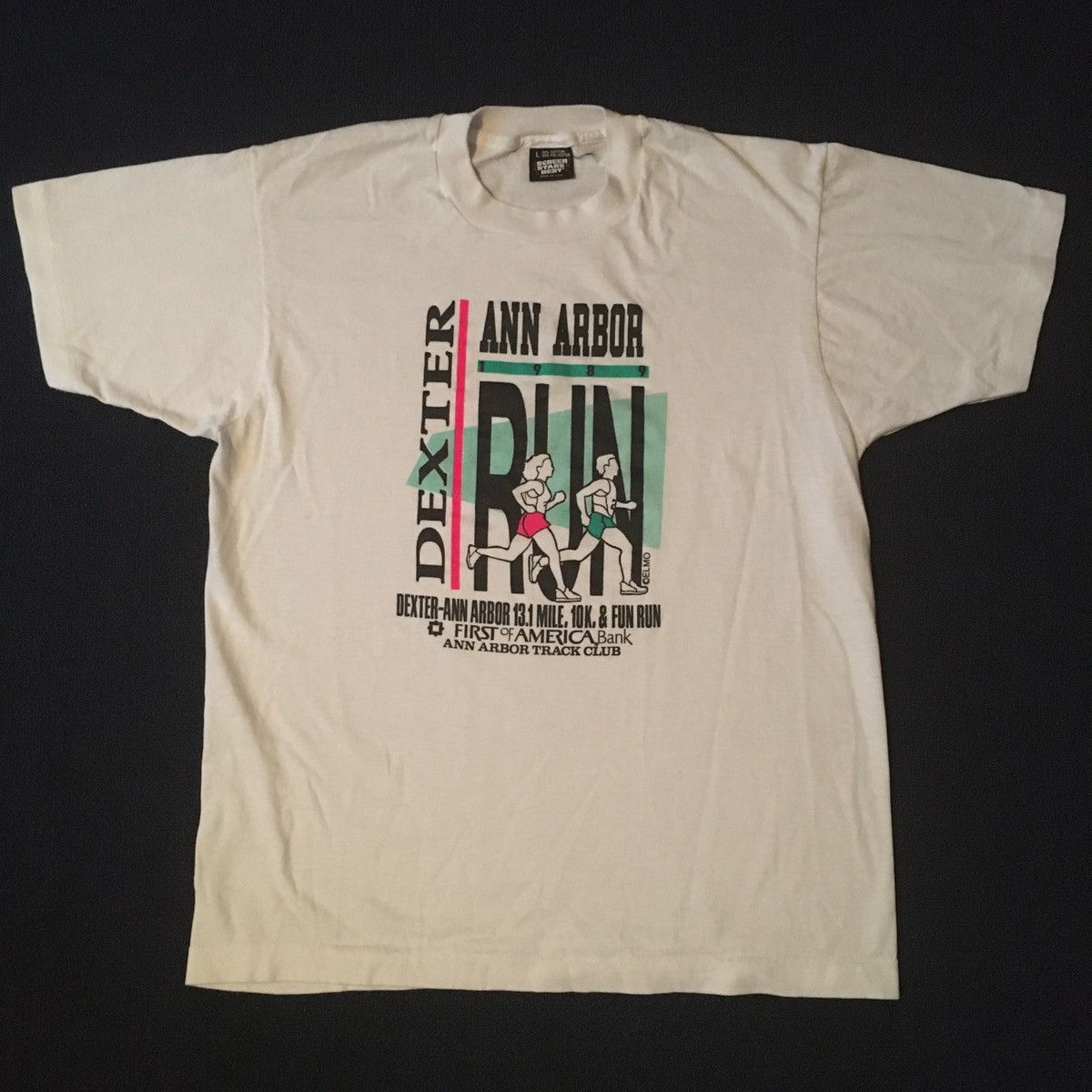 Vintage Vintage 1980s Dexter Ann Arbor Track Club Graphic Logo Tee Size US M / EU 48-50 / 2 - 2 Thumbnail