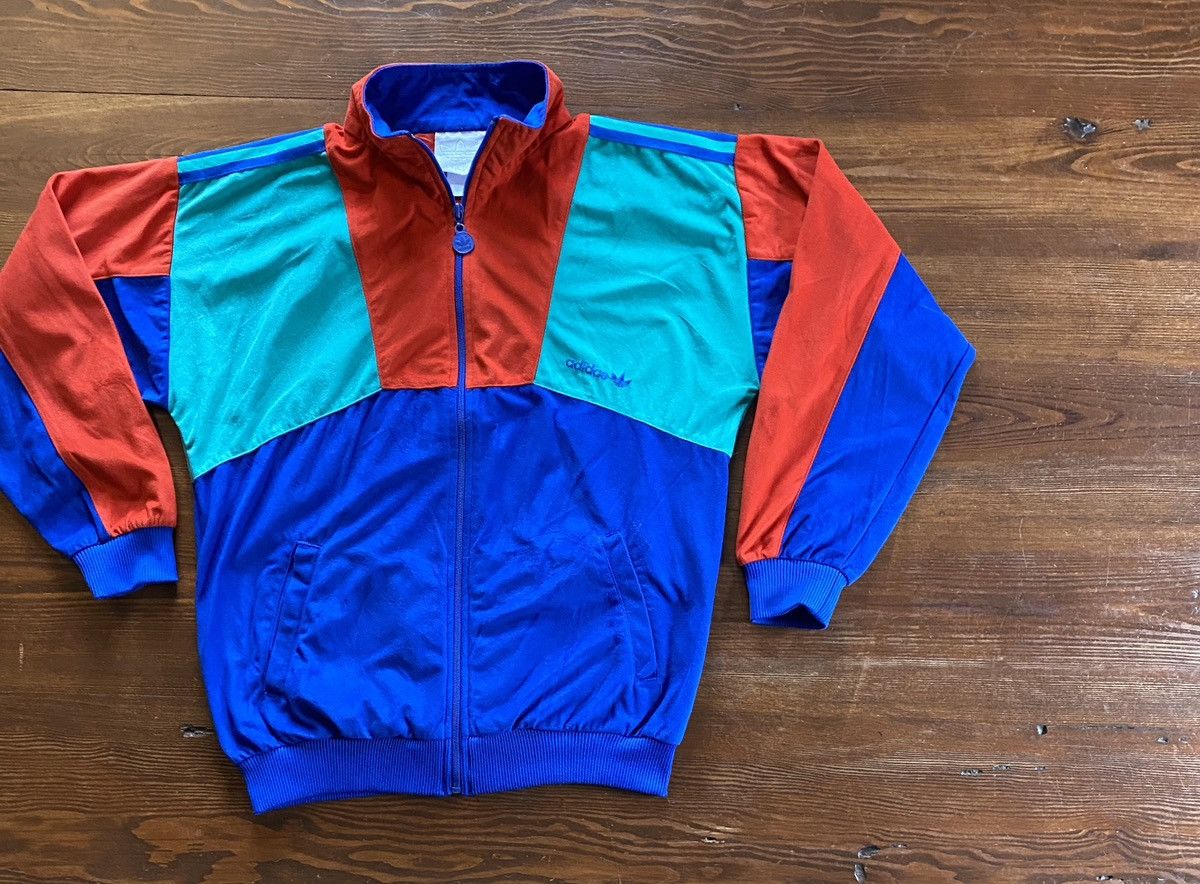 Vintage Adidas Trefoil Logo Color Block selling Track Jacket Size 6