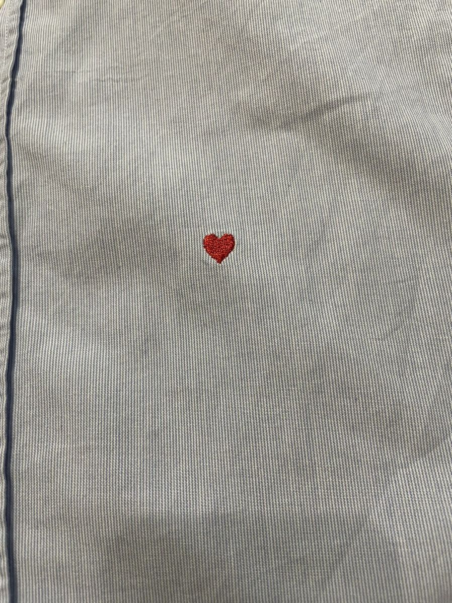 Designer × Moschino × Vintage Moschino Vintage Blue Heart Embroidered Shirt Size US M / EU 48-50 / 2 - 6 Thumbnail