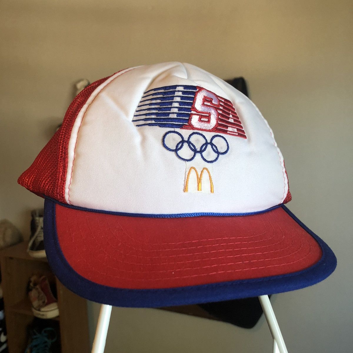 USA Olympics Vintage 1984 USA Olympics McDonald’s Script Trucker Hat 80s Size ONE SIZE - 1 Thumbnail