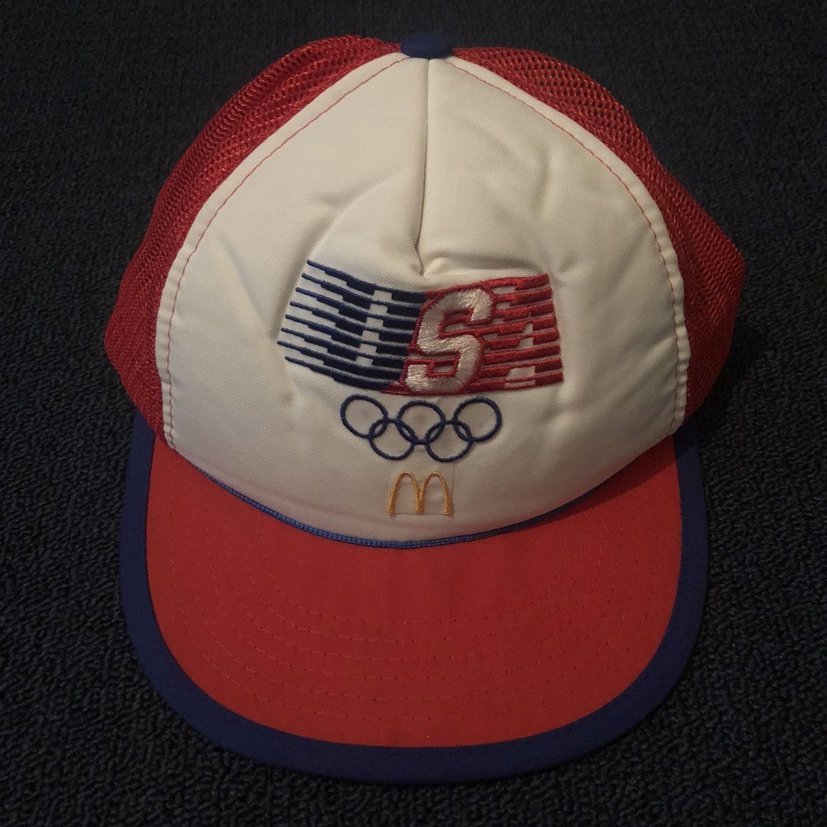 USA Olympics Vintage 1984 USA Olympics McDonald’s Script Trucker Hat 80s Size ONE SIZE - 2 Thumbnail