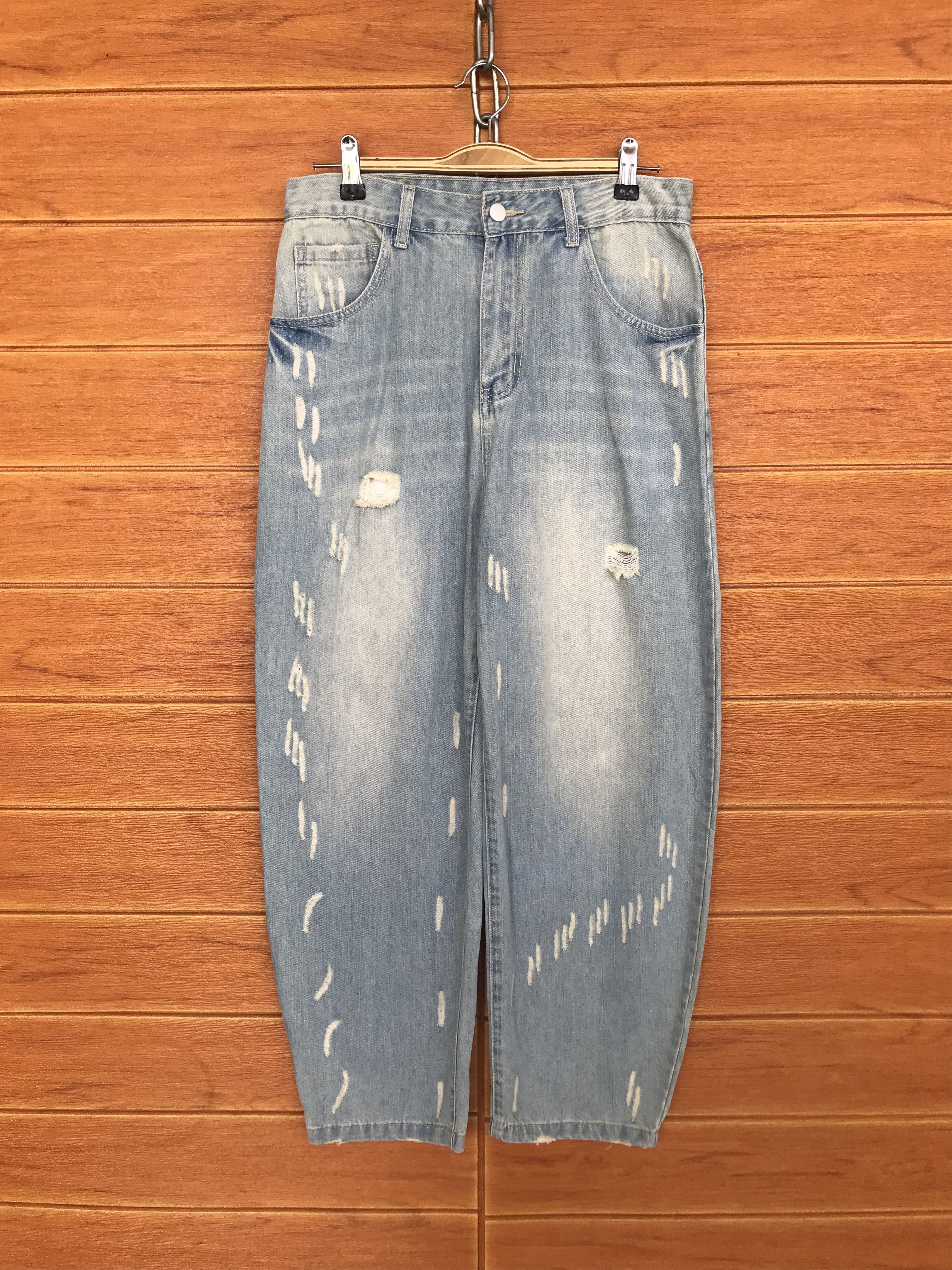 Japanese Brand Bit Activities Baggy Distressed Denim Jeans Size US 28 / EU 44 - 5 Thumbnail