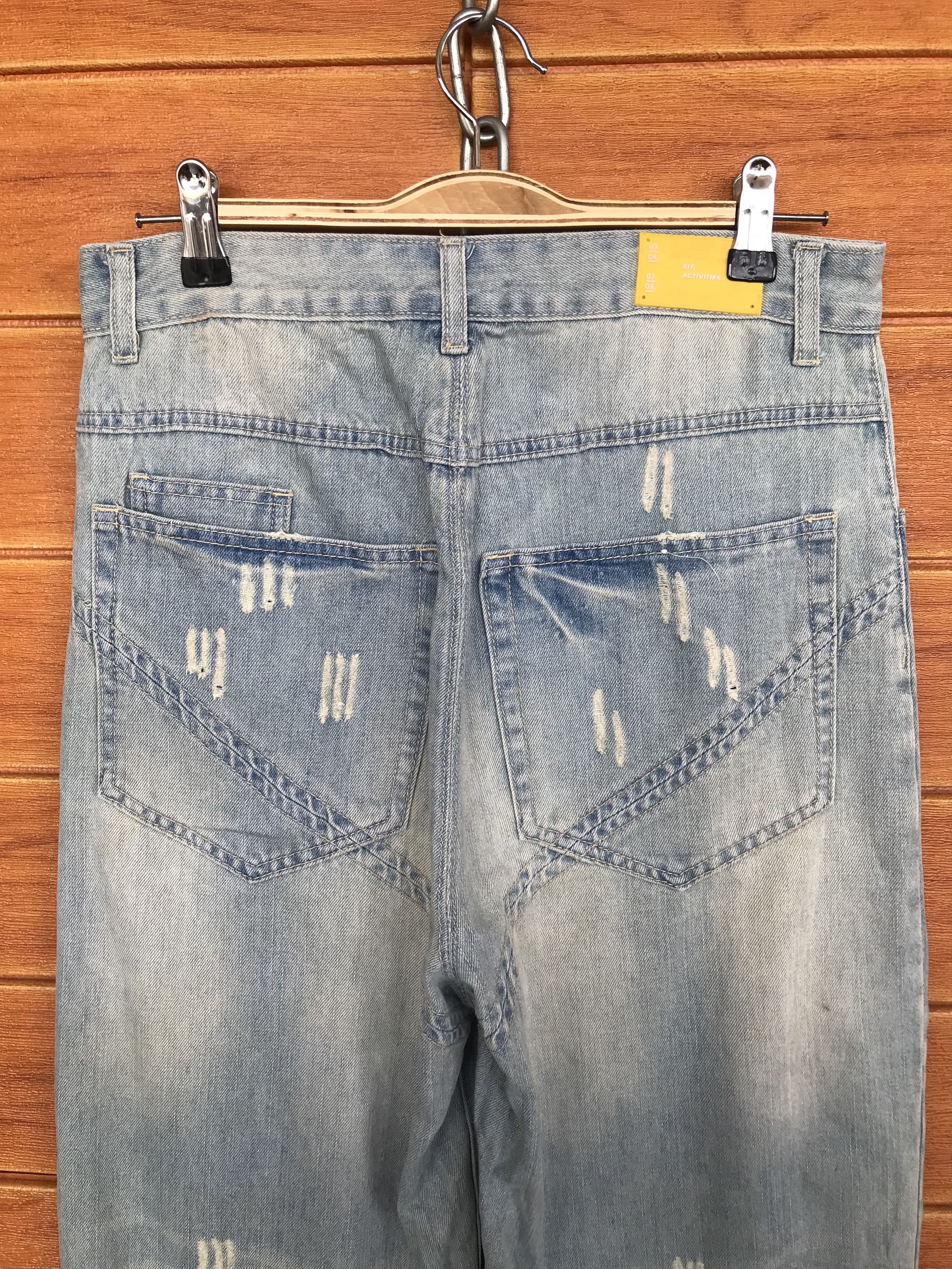 Japanese Brand Bit Activities Baggy Distressed Denim Jeans Size US 28 / EU 44 - 3 Thumbnail