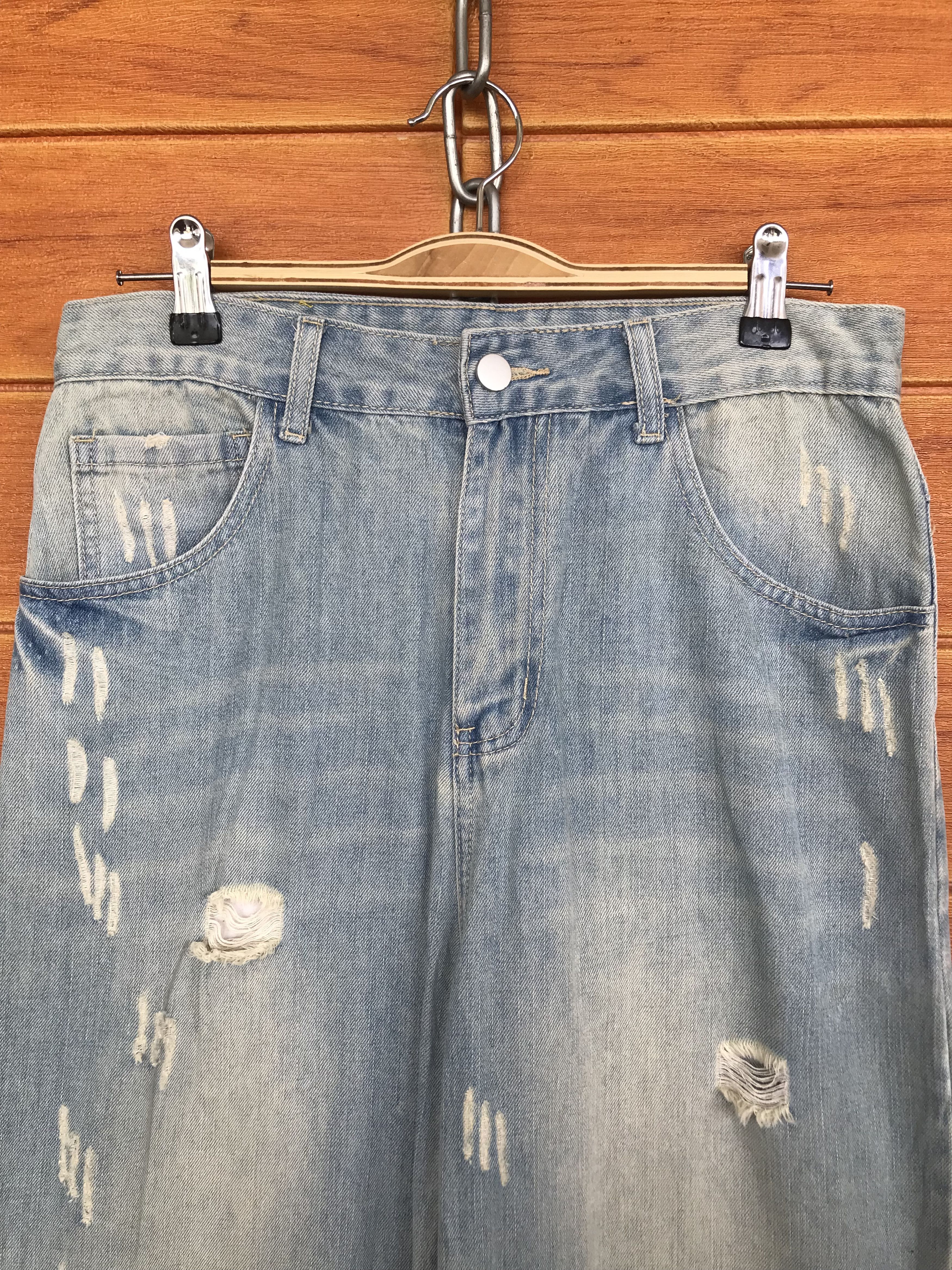 Japanese Brand Bit Activities Baggy Distressed Denim Jeans Size US 28 / EU 44 - 6 Thumbnail
