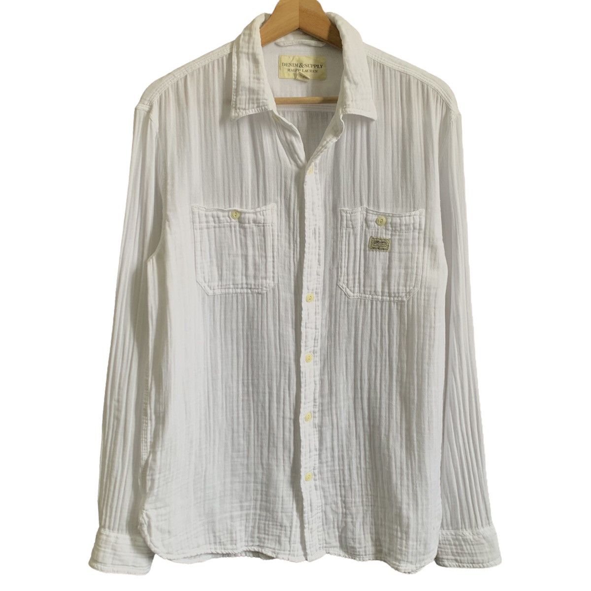image of Denim And Supply Ralph Lauren x Vintage Denim Supply Ralph Laurent Button Up Shirt in White (Size M