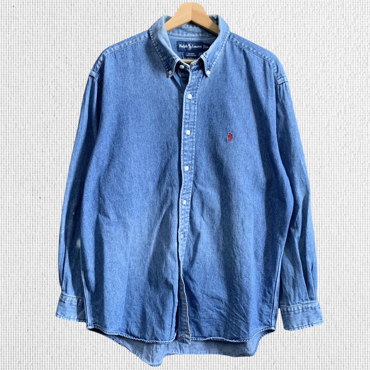 Vtg Polo Ralph Lauren Button Up Denim Shirt