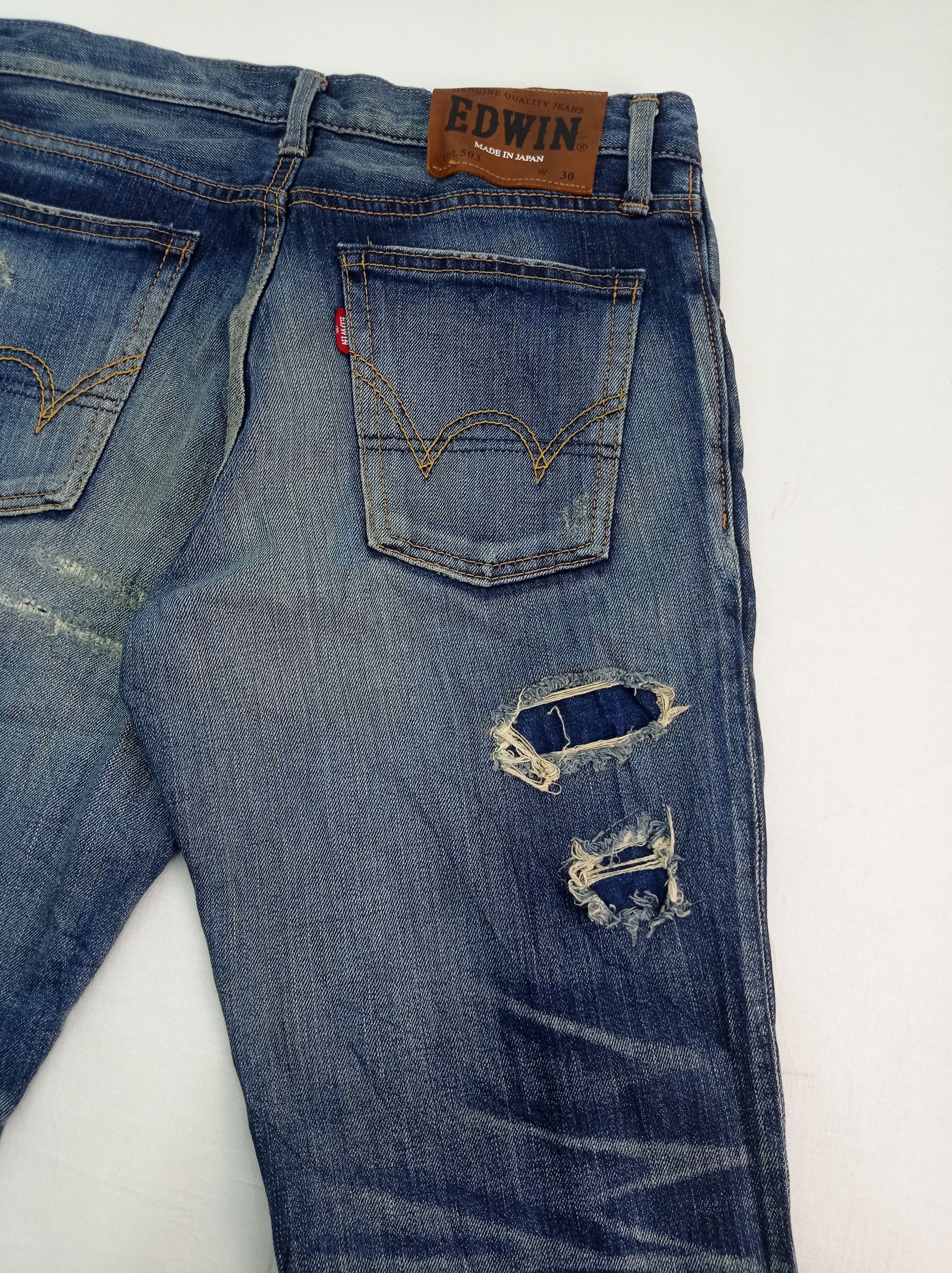 Edwin × Japanese Brand Edwin Distressed Faded Denim Pants Size US 30 / EU 46 - 15 Thumbnail