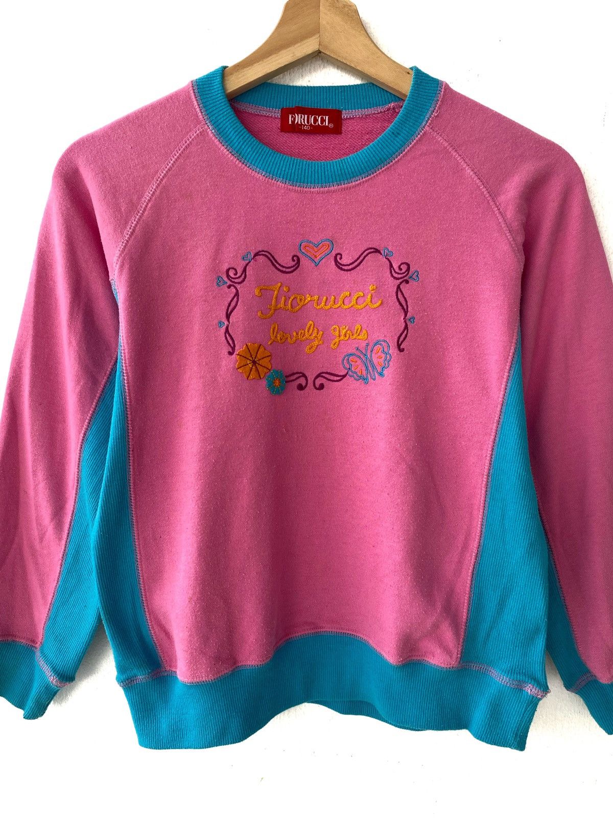 Designer Fiorucci Embroidered Logo Crewneck Sweatshirt Size US XXS / EU 40 - 2 Thumbnail