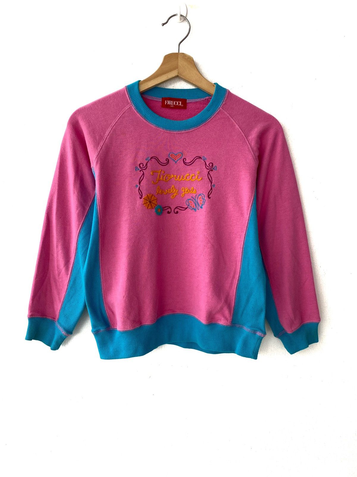 Designer Fiorucci Embroidered Logo Crewneck Sweatshirt Size US XXS / EU 40 - 1 Thumbnail