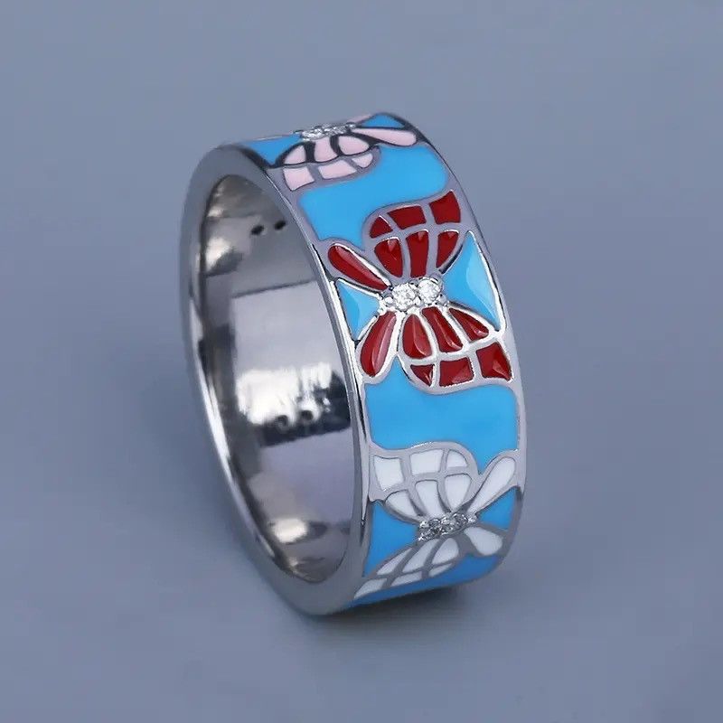 Japanese Brand × Jewelry × Vintage Creative Handmade Butterfly Enamel Ring Size ONE SIZE - 4 Thumbnail